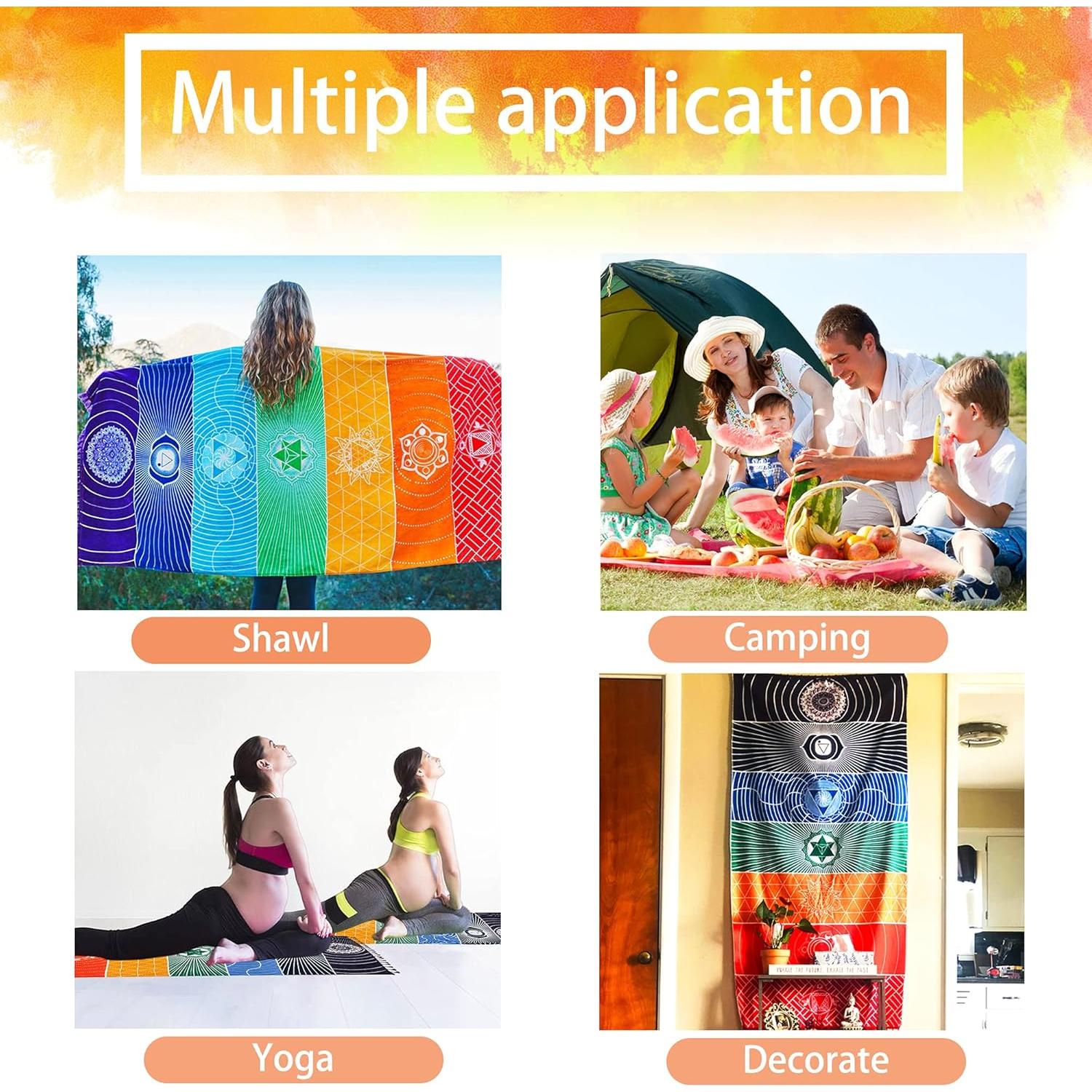 Alfombra de Meditación Chakra Neasyth 150x75 cm 2 Pcs