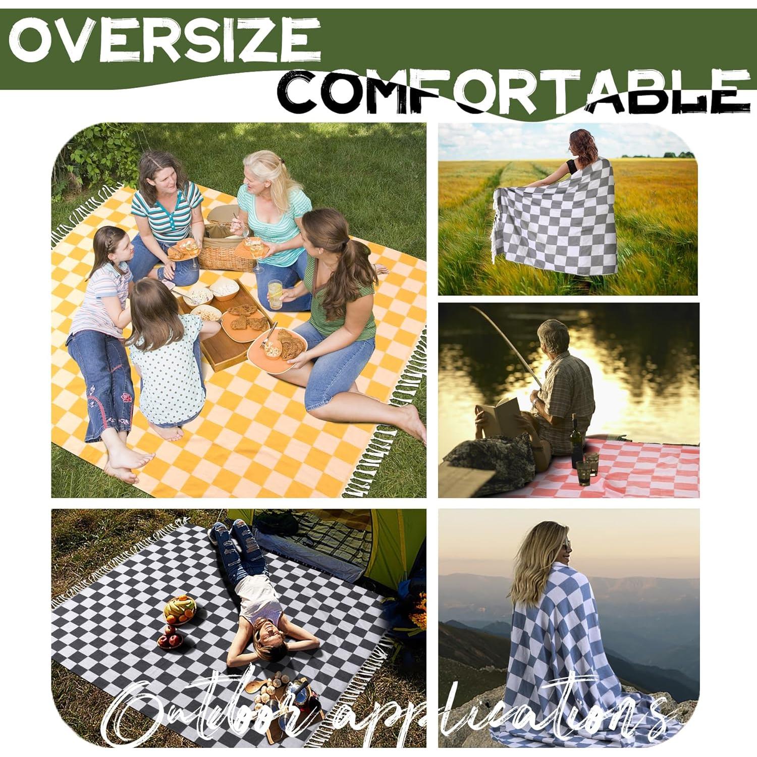 Manta de Playa Genovega Extra Grande 127x178 cm Púrpura Cuadros