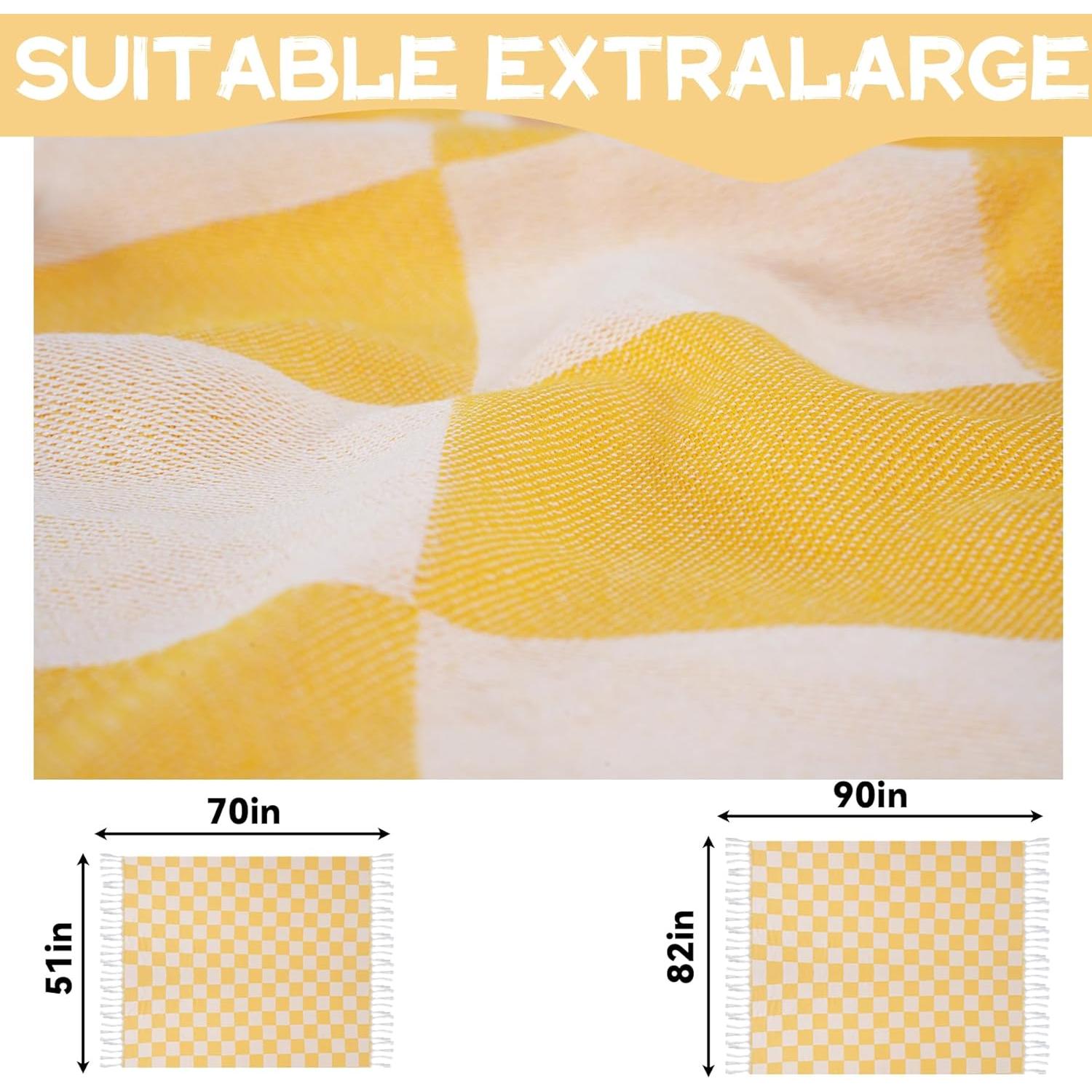 Manta de Playa Genovega Extra Grande 127x178 cm Púrpura Cuadros