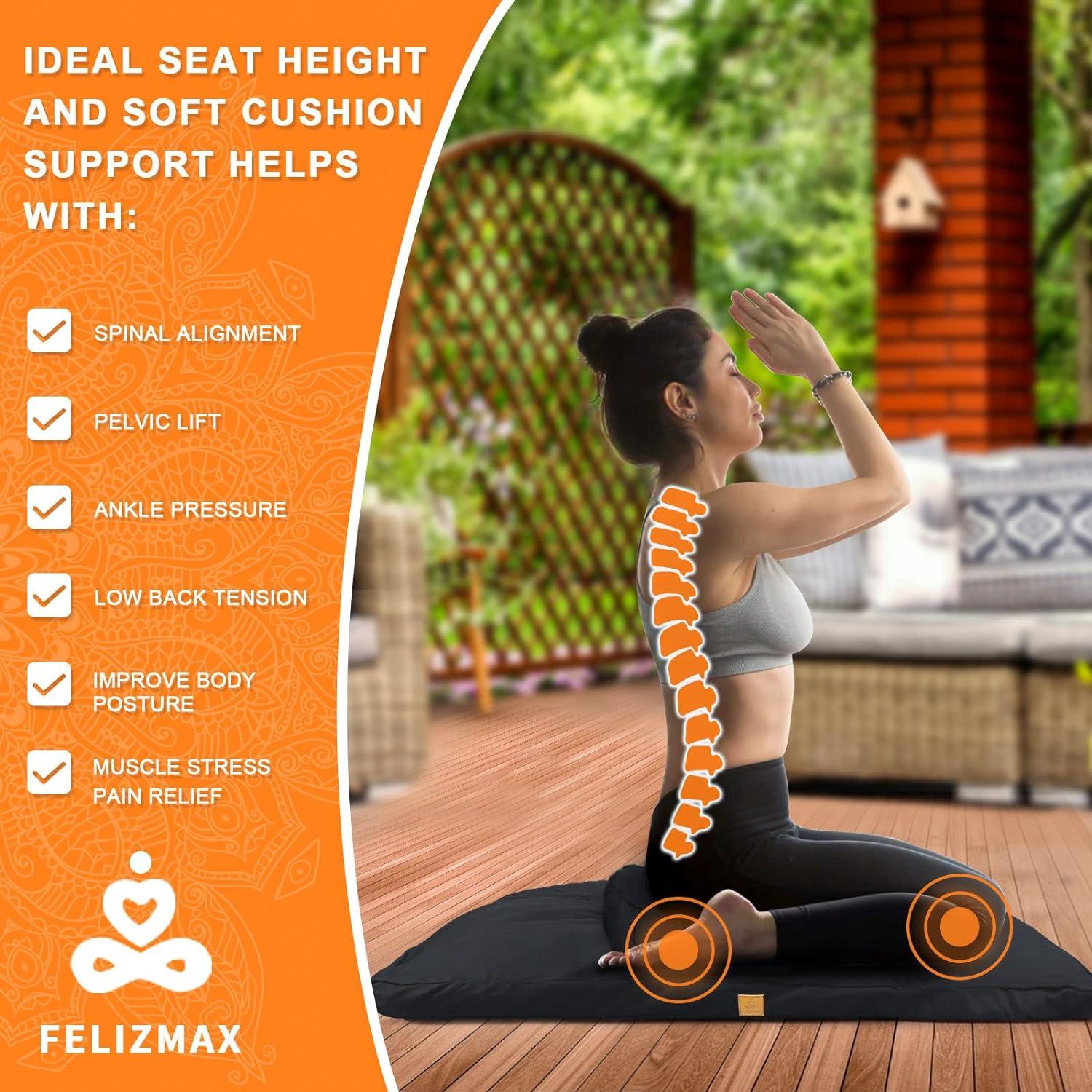 Mat de Meditación FelizMax 91x71cm Algodón Orgánico Gris