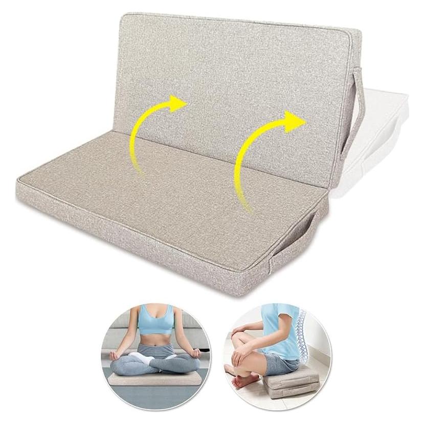 Cojín de Suelo Plegable ECISZ para Meditación 61x61 cm Caqui