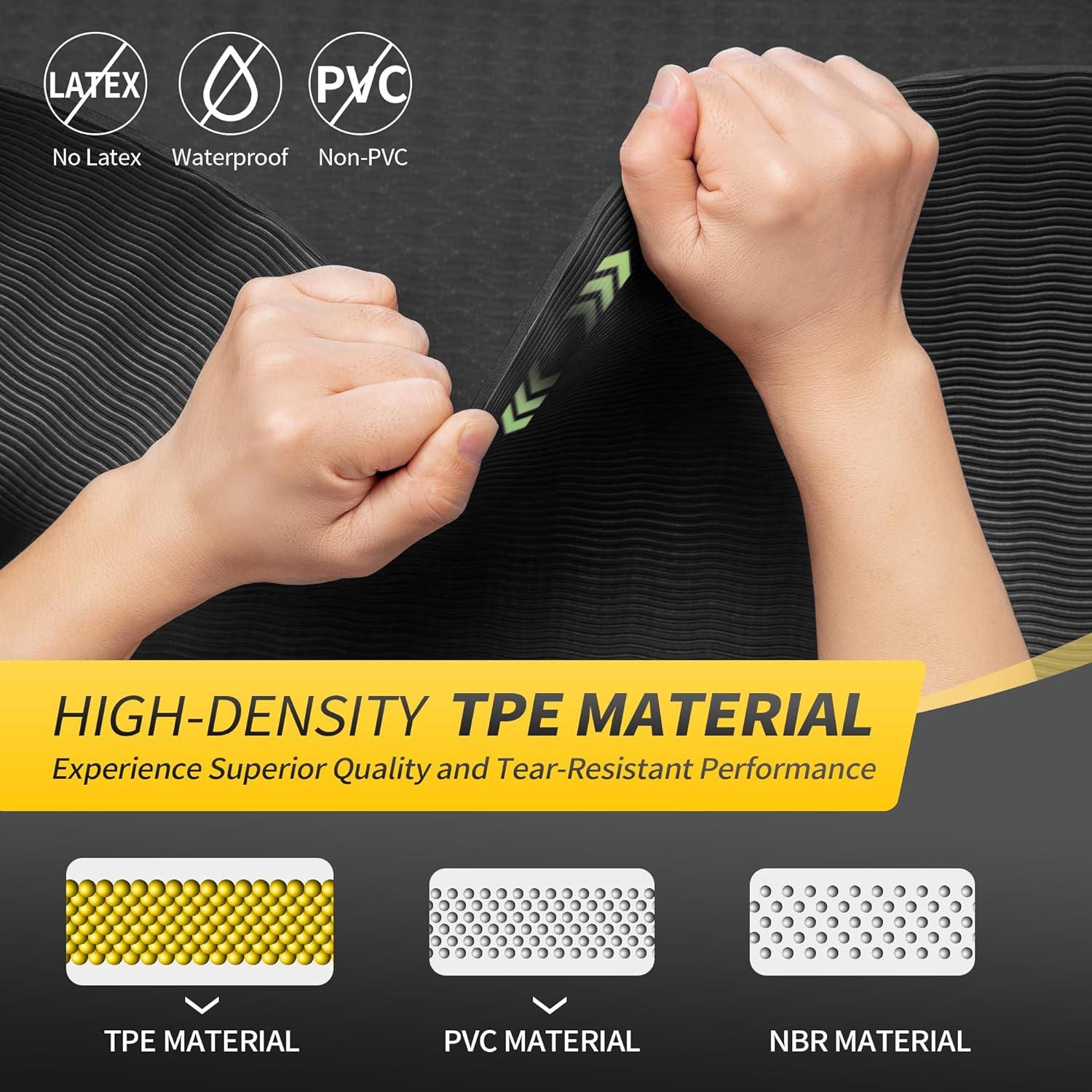 Esteras de Yoga CAMBIVO Antideslizantes 6mm y 8mm TPE 72x24cm