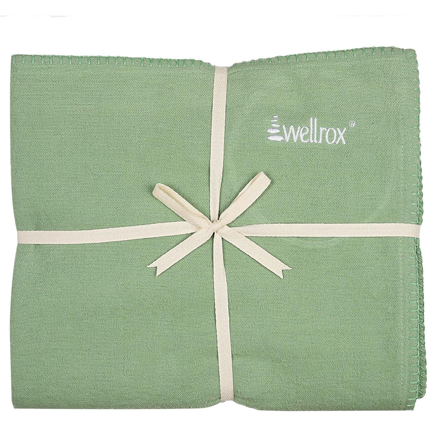 Manta de Yoga Wellrox 100% Algodón Indio Verde 200x150 cm