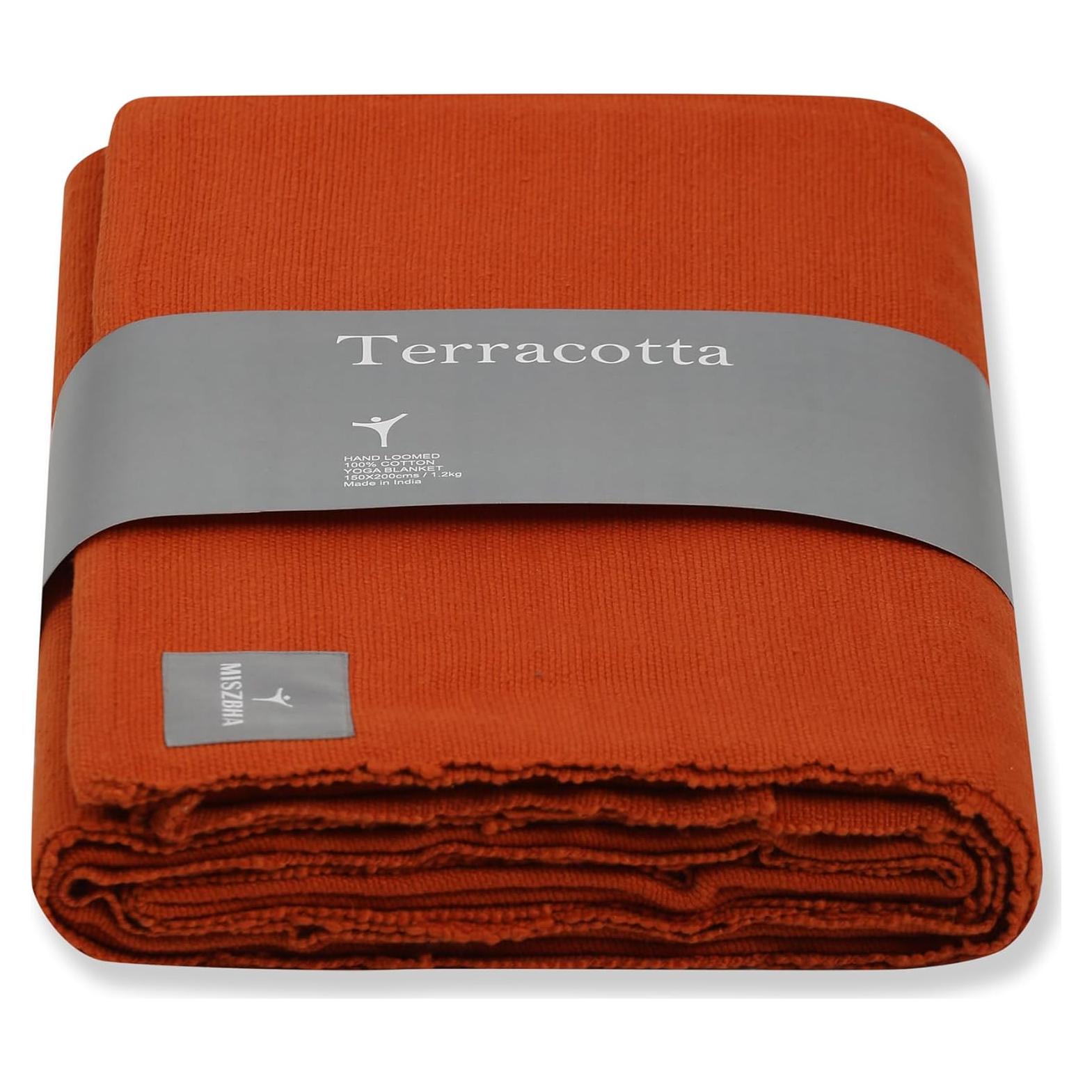 Manta de Yoga de Algodón Raziiaa Terracota 150x200 cm