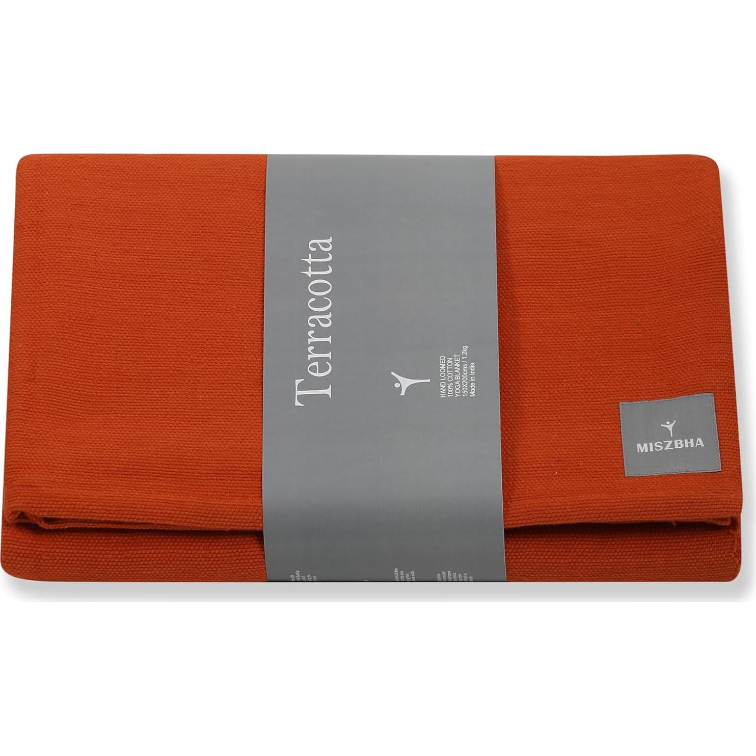 Manta de Yoga de Algodón Raziiaa Terracota 150x200 cm