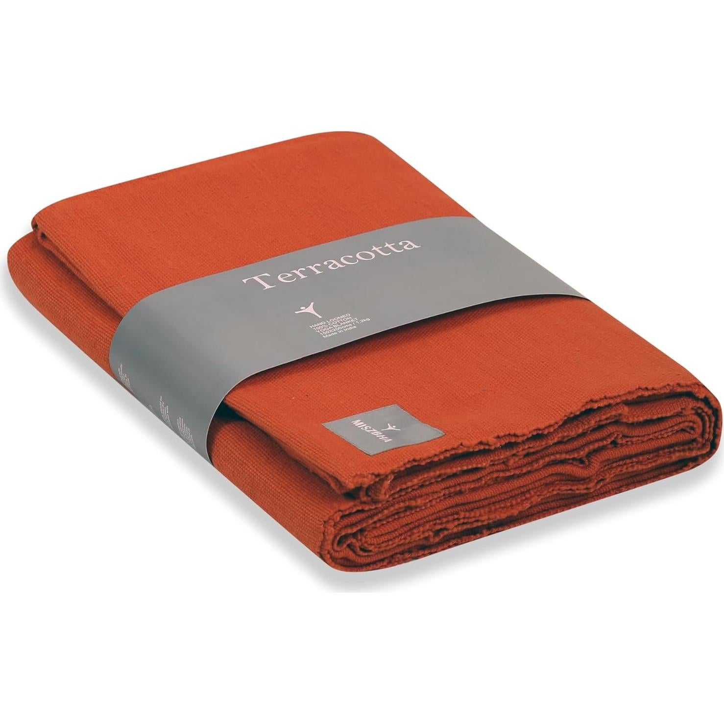 Manta de Yoga de Algodón Raziiaa Terracota 150x200 cm
