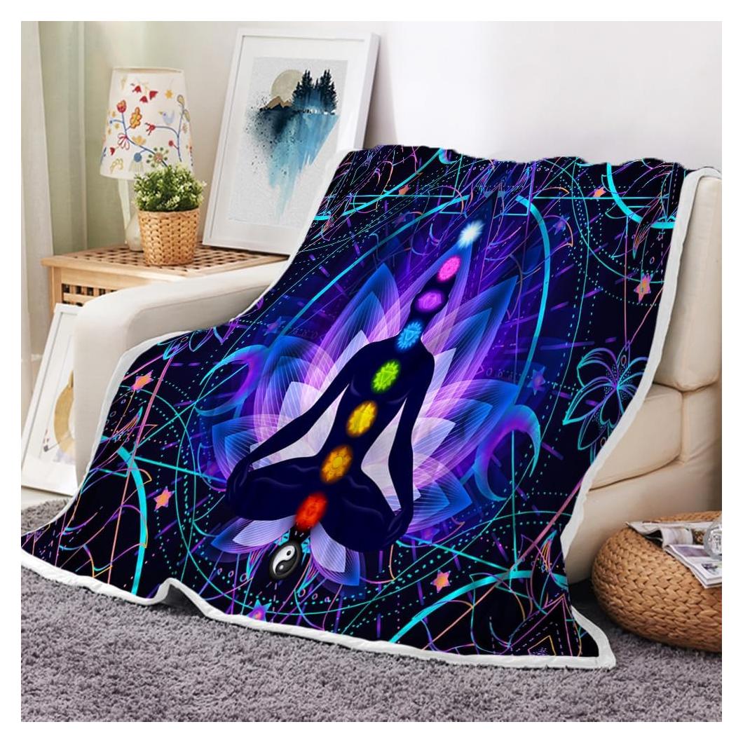 Manta de Yoga JAWO 60x80 cm Siete Chakras Franela Suave
