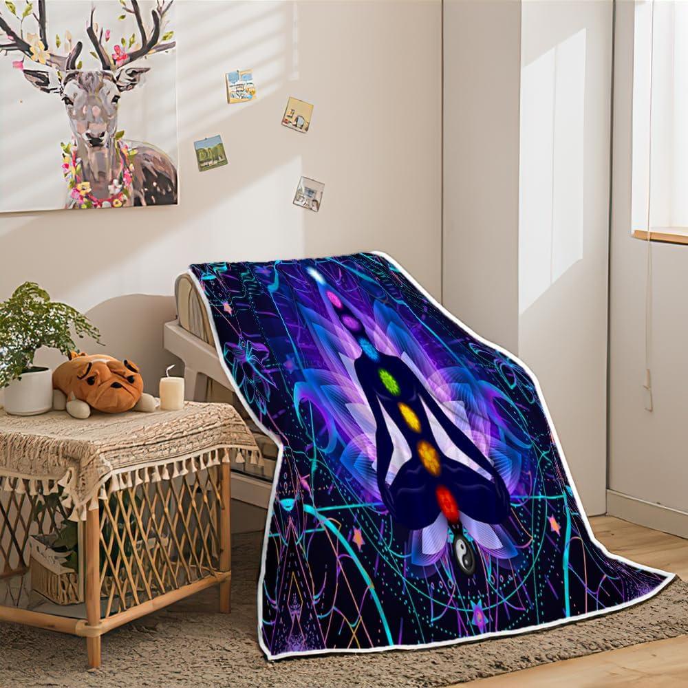 Manta de Yoga JAWO 60x80 cm Siete Chakras Franela Suave