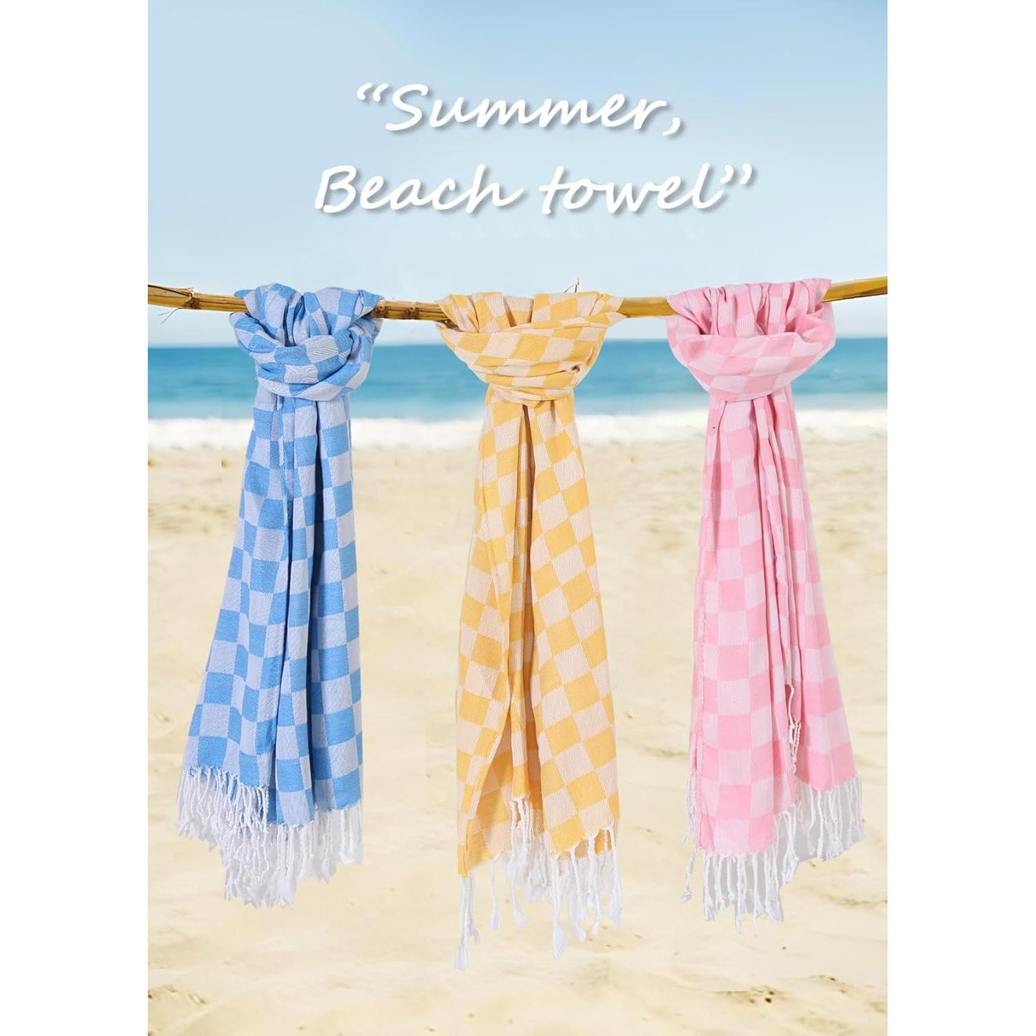 Toallas de Playa Antfuny 2 Piezas Cuadros 180x89 cm