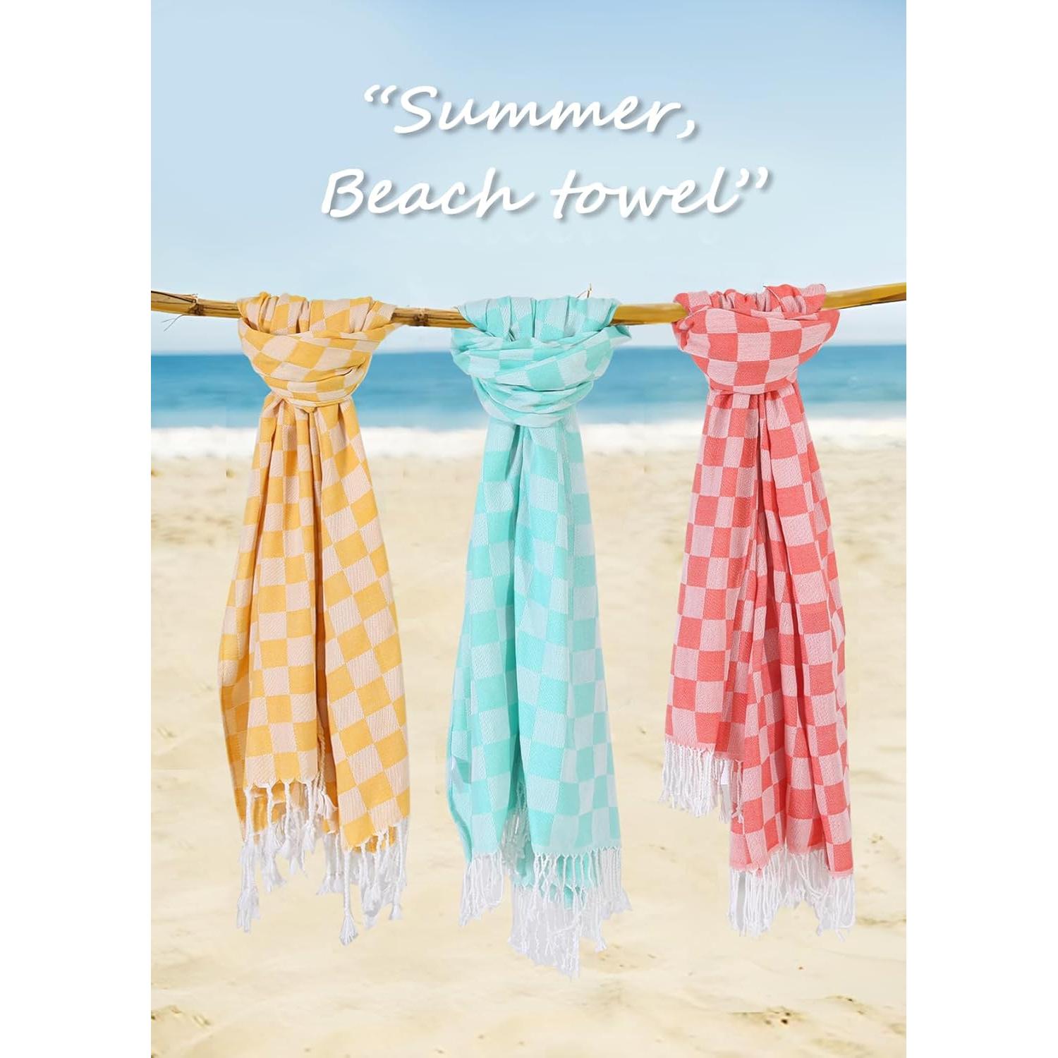 Toallas de Playa Antfuny 2 Piezas Cuadros 180x89 cm