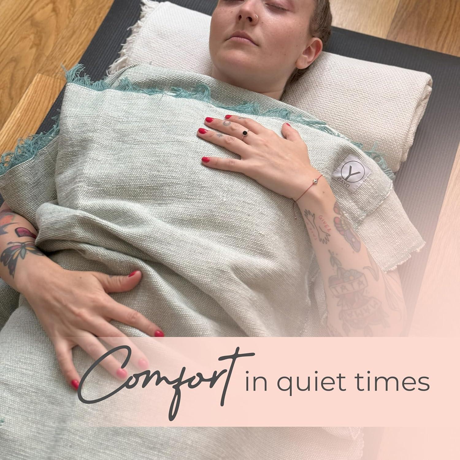 Manta de Yoga Gayo 100% Algodón Orgánico Eucalipto 228x150 cm