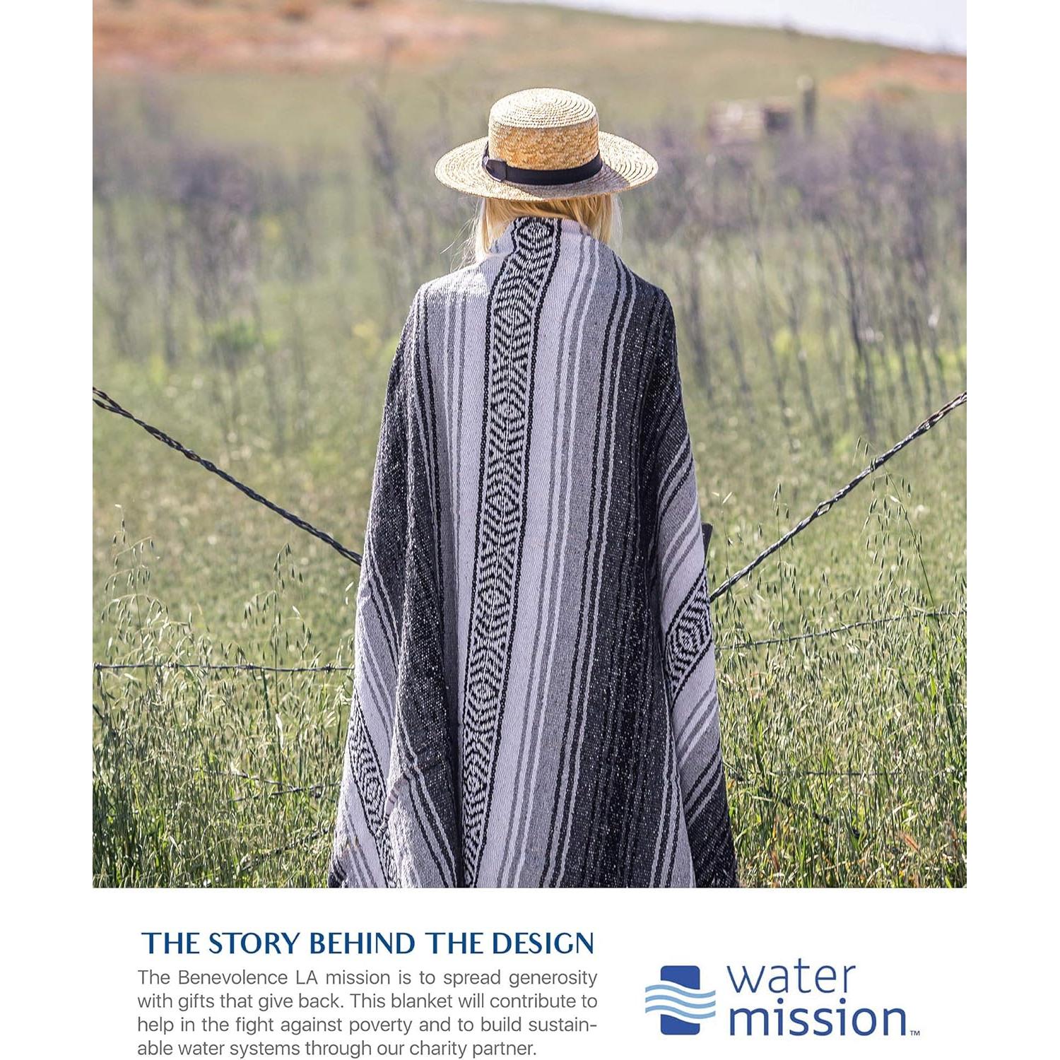 Manta Mexicana Tejida a Mano Benevolencia LA 127x178 cm Gris