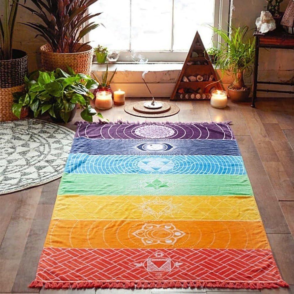 Manta de Yoga OUTOS 150x75 cm Algodón Mandala 7 Chakras