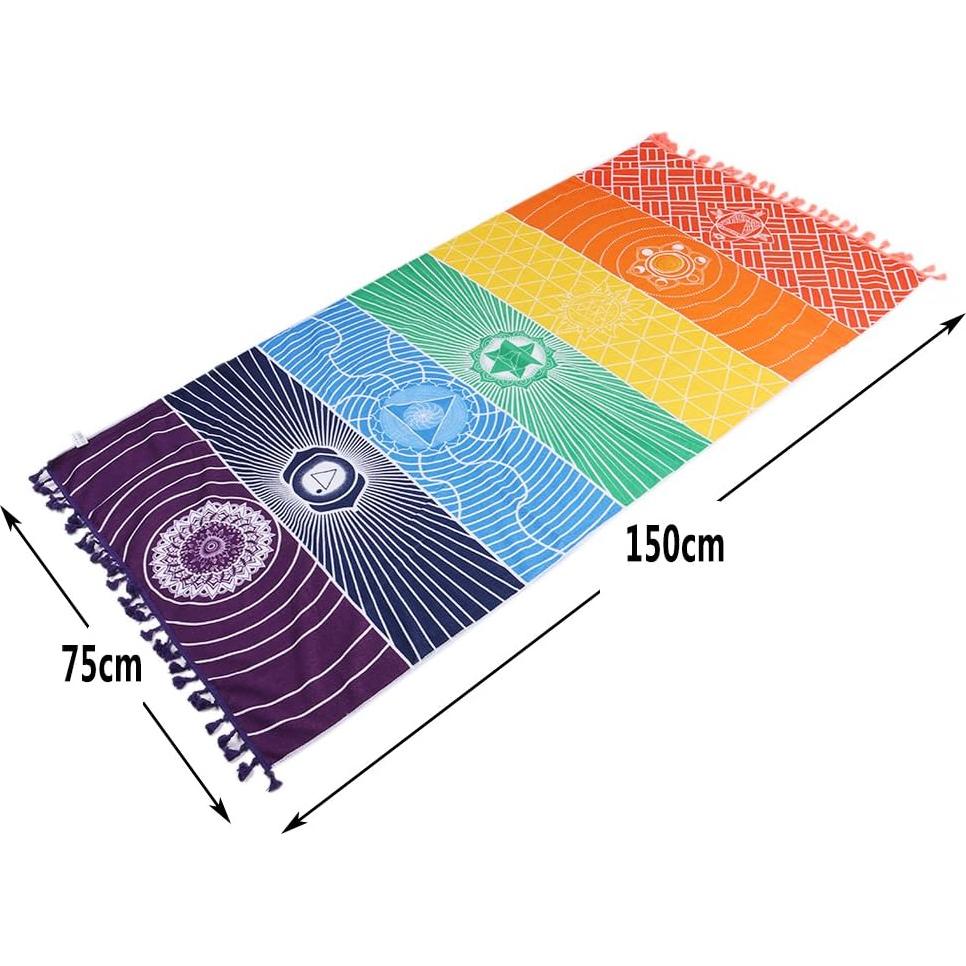 Manta de Yoga OUTOS 150x75 cm Algodón Mandala 7 Chakras