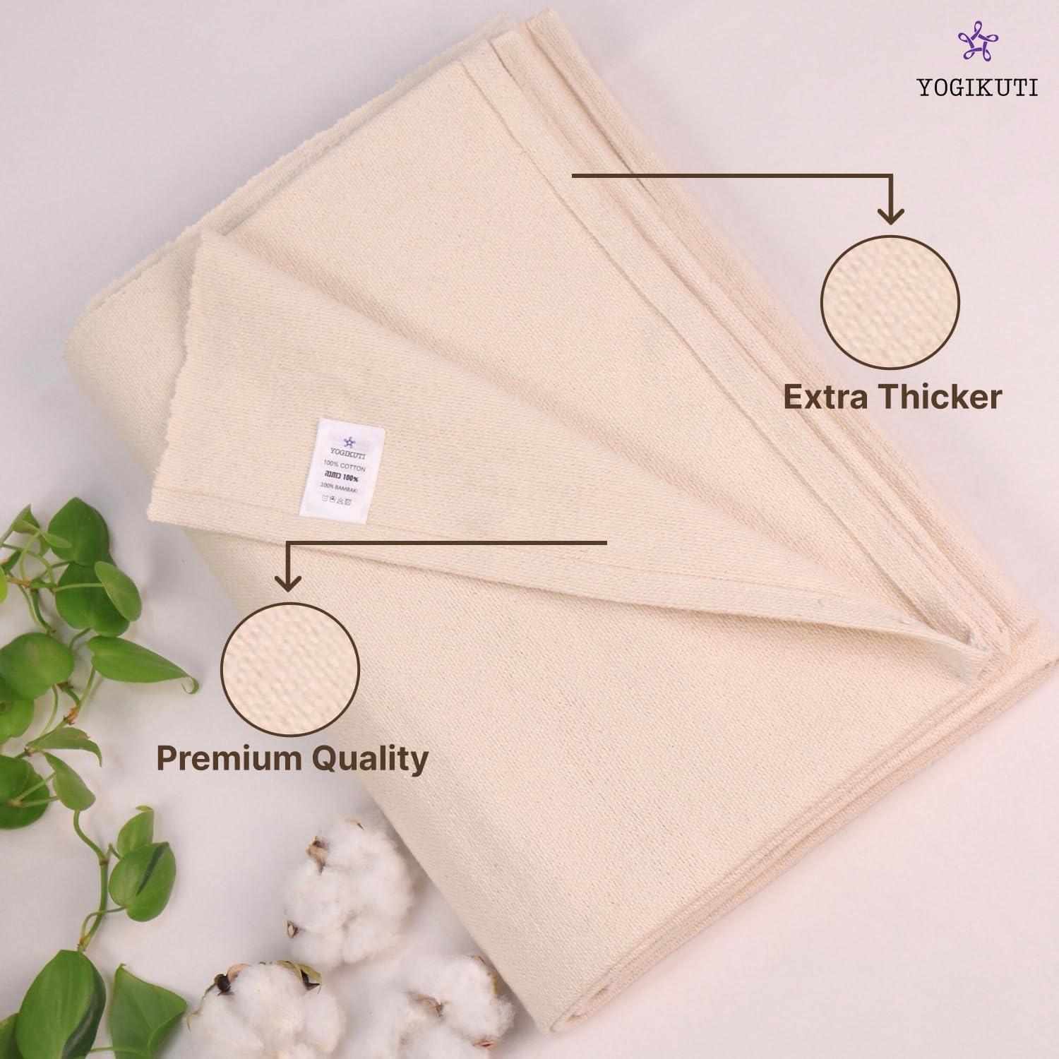 Juego de 4 mantas de yoga Iyengar Yogikuti de algodón blanco