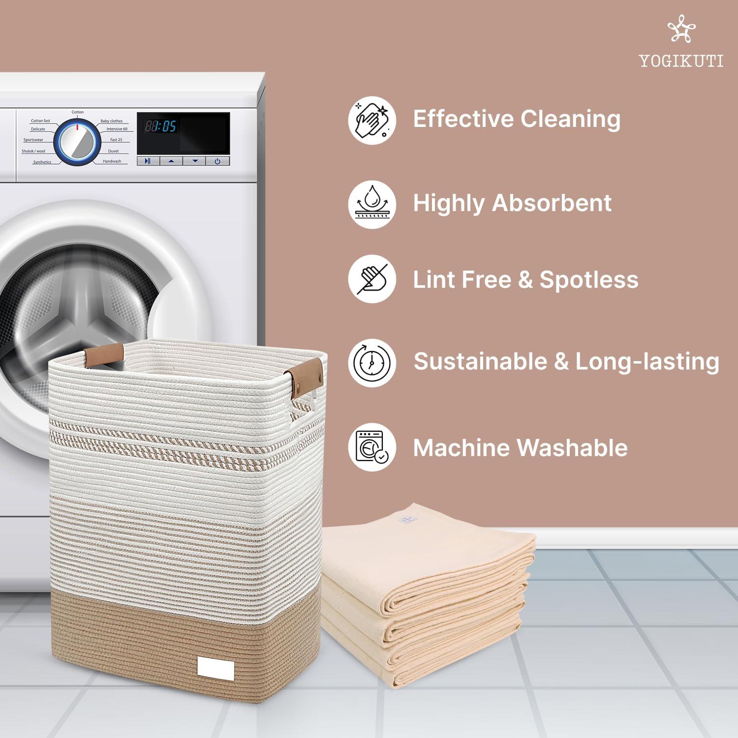 Juego de 4 mantas de yoga Iyengar Yogikuti de algodón blanco