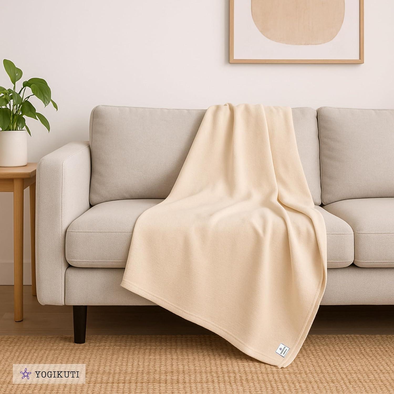 Juego de 4 mantas de yoga Iyengar Yogikuti de algodón blanco