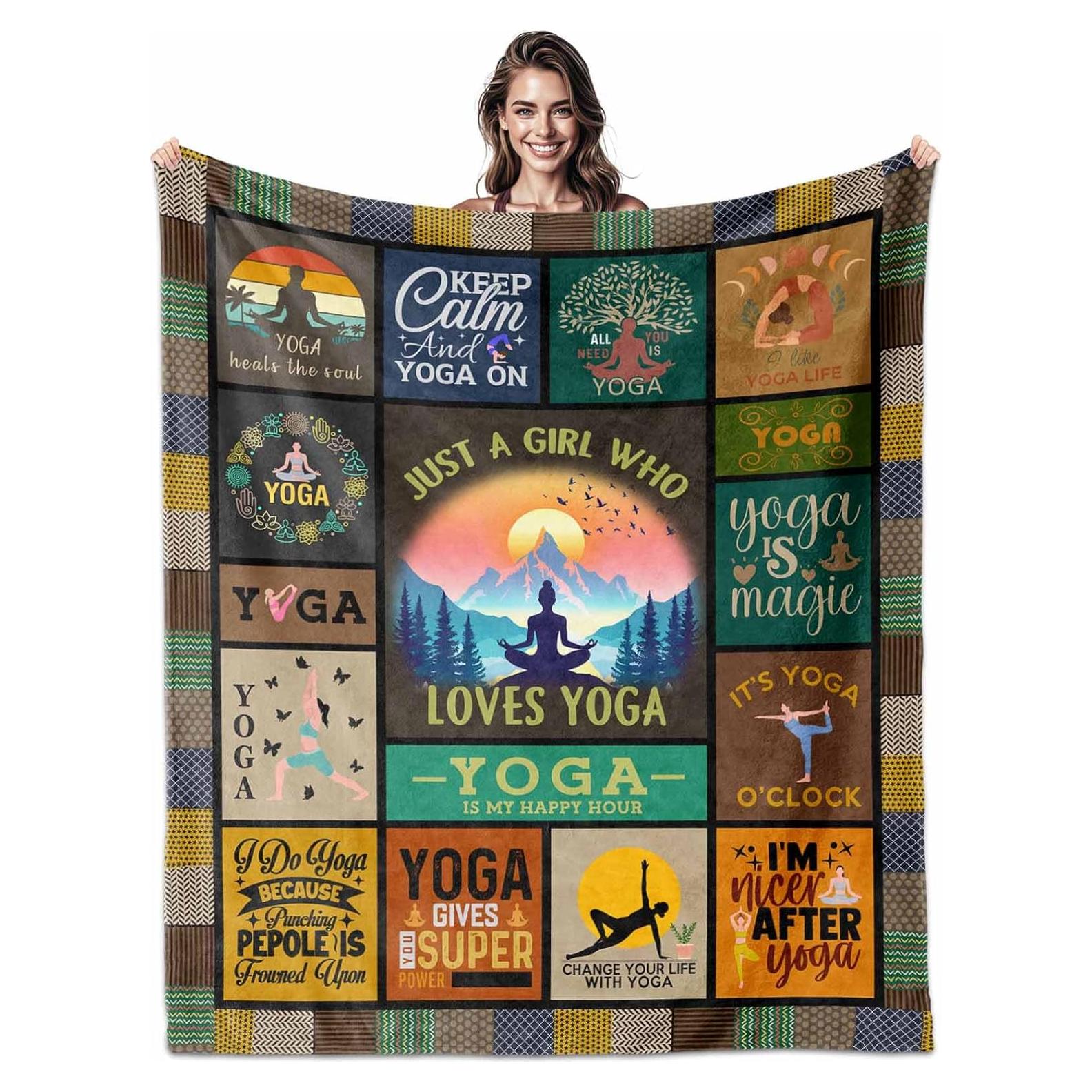 Yoga Gifts for Women, Gifts for Yoga Instructor Teacher, Yoga' Blanket 60"X50", Ideal Gifts for Yoga' Lover, Pilates Lover's Gift for Women, Yoga's Lover Blanket