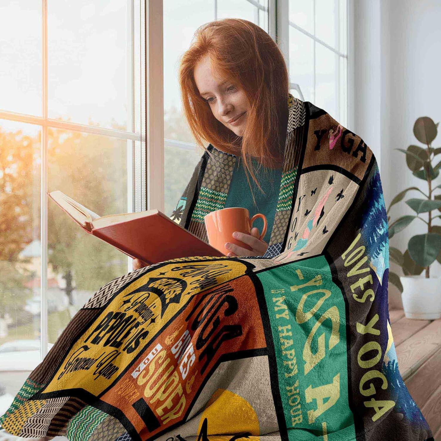 Yoga Gifts for Women, Gifts for Yoga Instructor Teacher, Yoga' Blanket 60"X50", Ideal Gifts for Yoga' Lover, Pilates Lover's Gift for Women, Yoga's Lover Blanket