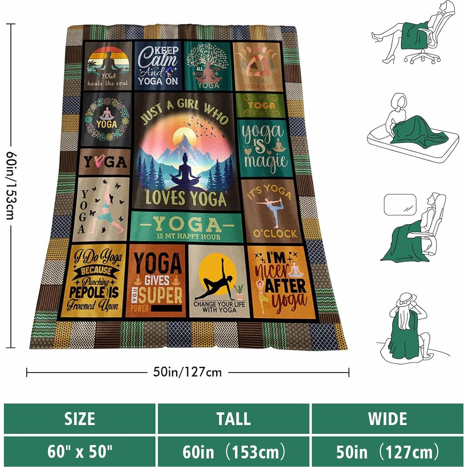 Yoga Gifts for Women, Gifts for Yoga Instructor Teacher, Yoga' Blanket 60"X50", Ideal Gifts for Yoga' Lover, Pilates Lover's Gift for Women, Yoga's Lover Blanket