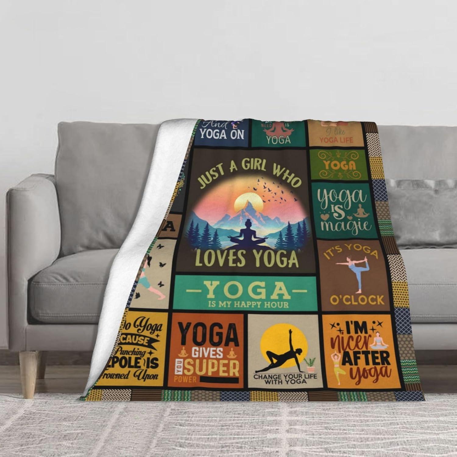 Yoga Gifts for Women, Gifts for Yoga Instructor Teacher, Yoga' Blanket 60"X50", Ideal Gifts for Yoga' Lover, Pilates Lover's Gift for Women, Yoga's Lover Blanket
