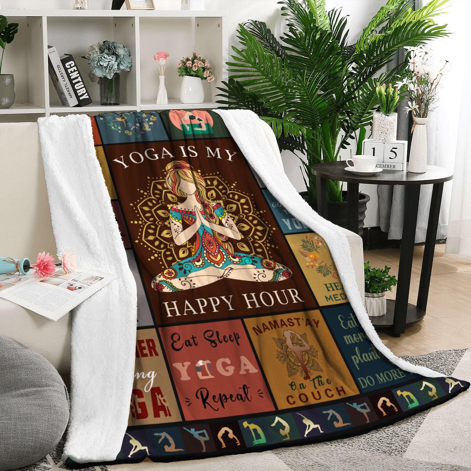 Manta de Yoga Genérica 127x152 cm Franela para Meditación