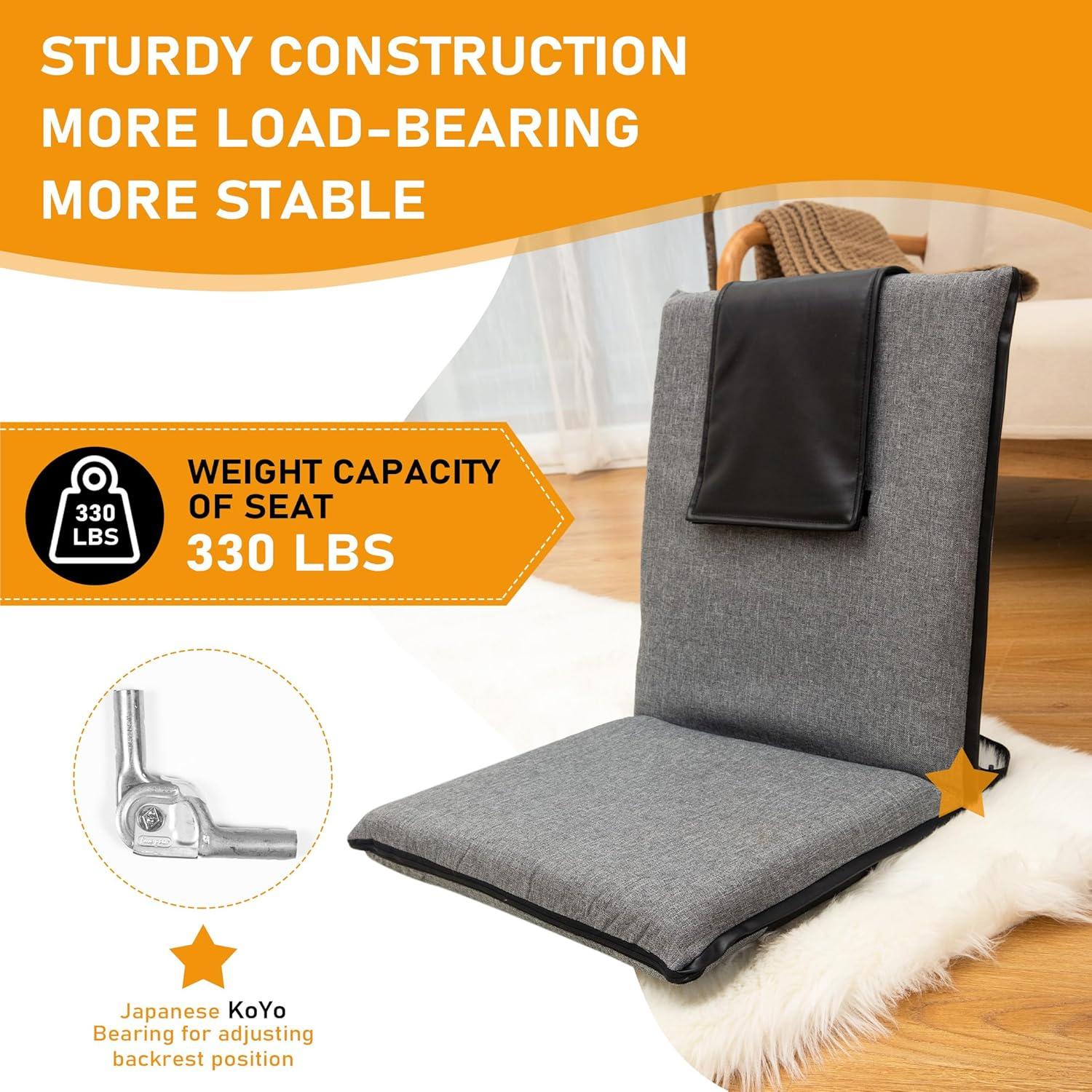Silla de Suelo Plegable FASTMOMENT con Soporte Espalda 14 Posiciones