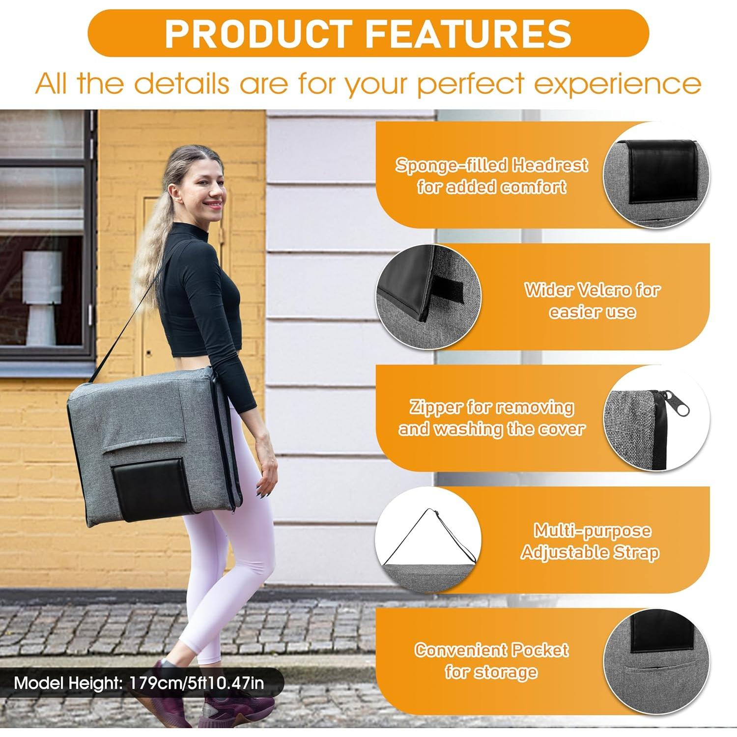 Silla de Suelo Plegable FASTMOMENT con Soporte Espalda 14 Posiciones