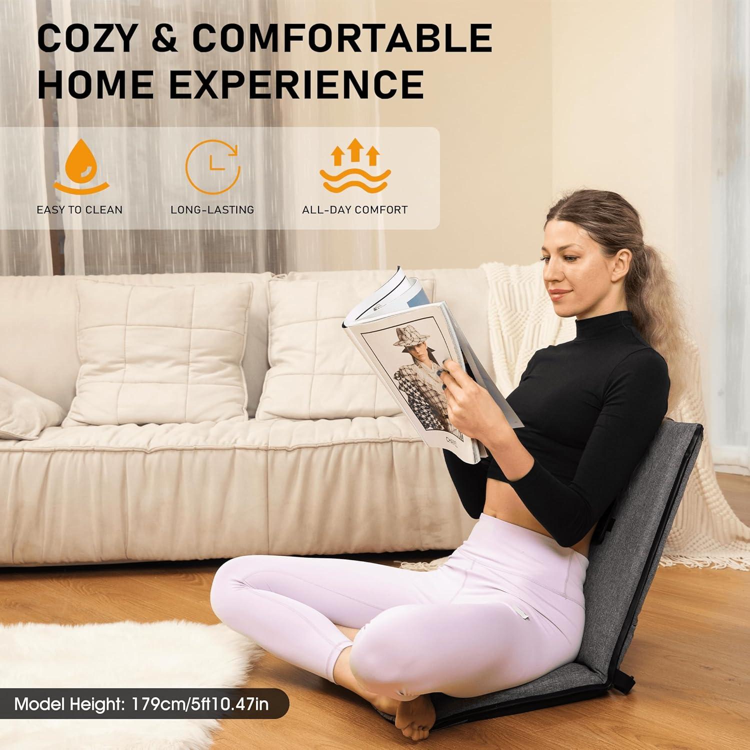 Silla de Suelo Plegable FASTMOMENT con Soporte Espalda 14 Posiciones