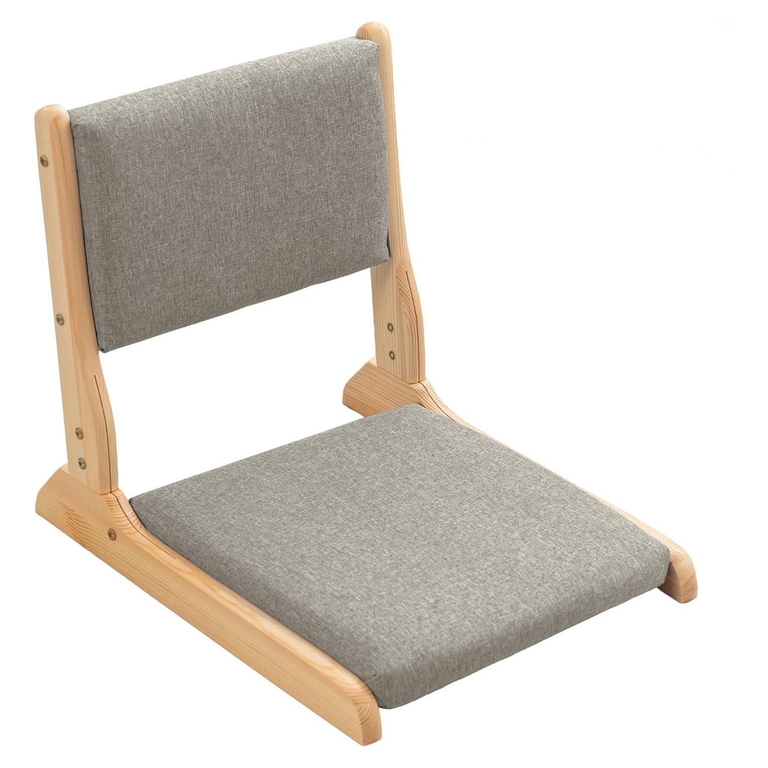 Silla de Suelo Plegable HIGOGOGO con Soporte Espalda Gris