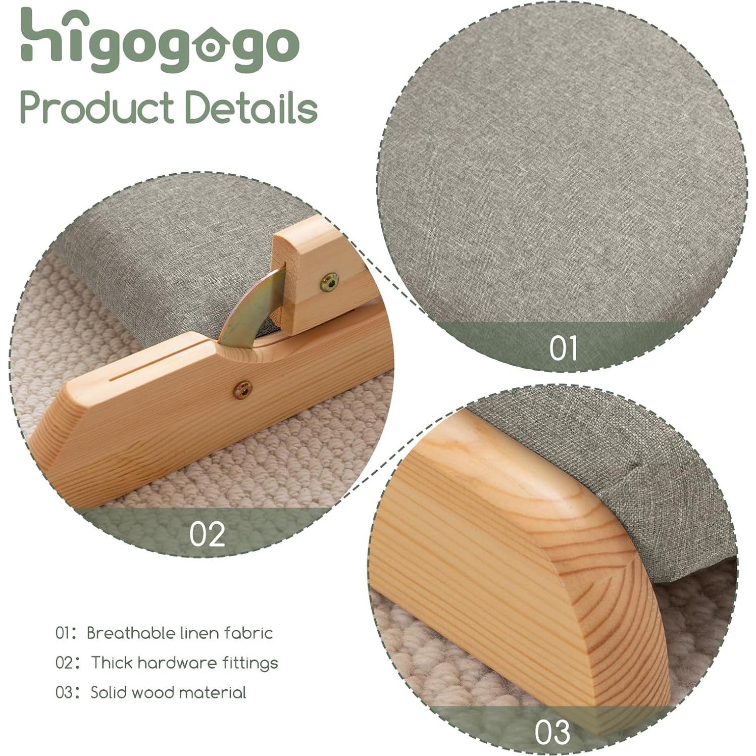 Silla de Suelo Plegable HIGOGOGO con Soporte Espalda Gris