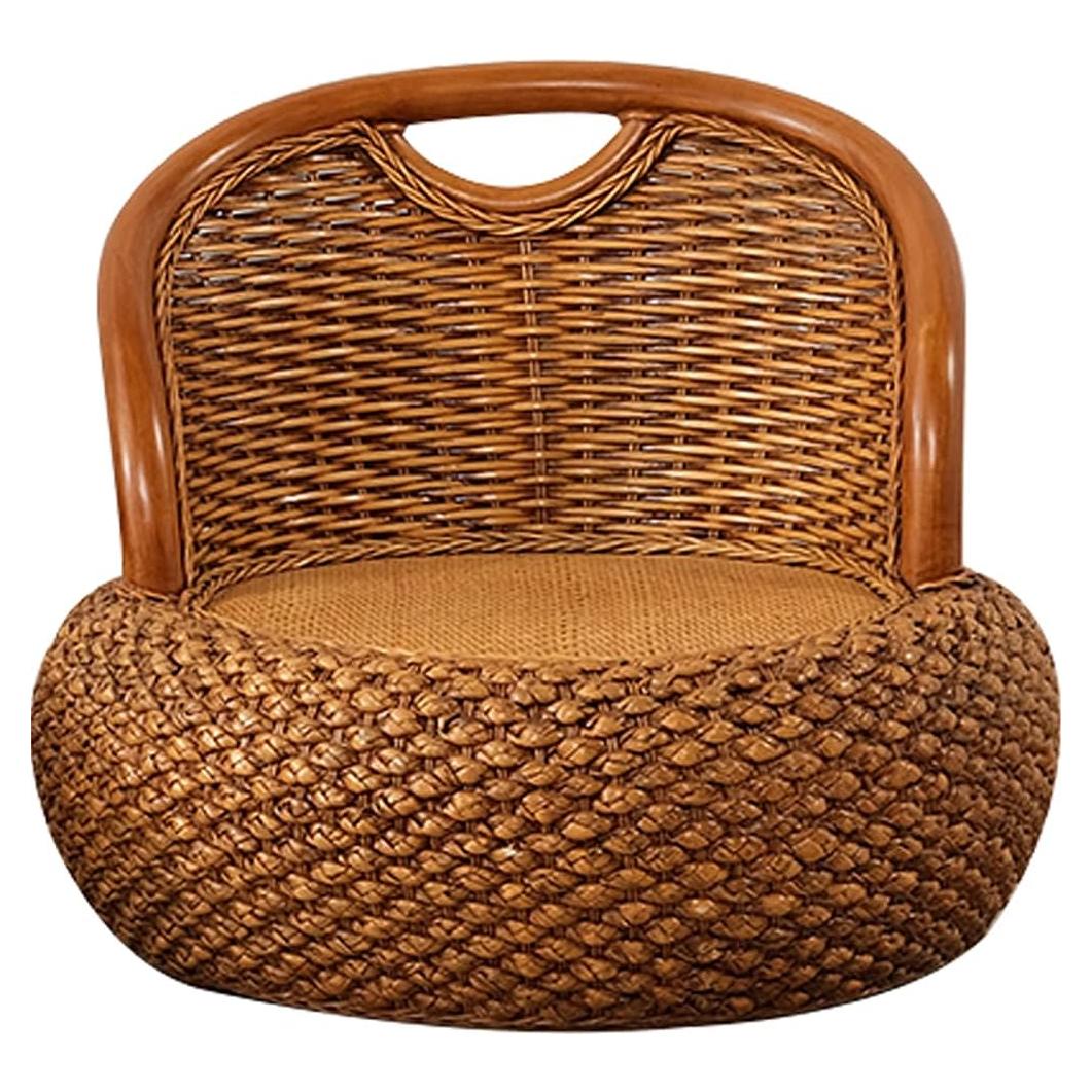 Silla de suelo ergonómica de ratán Kelendle - Marrón oscuro