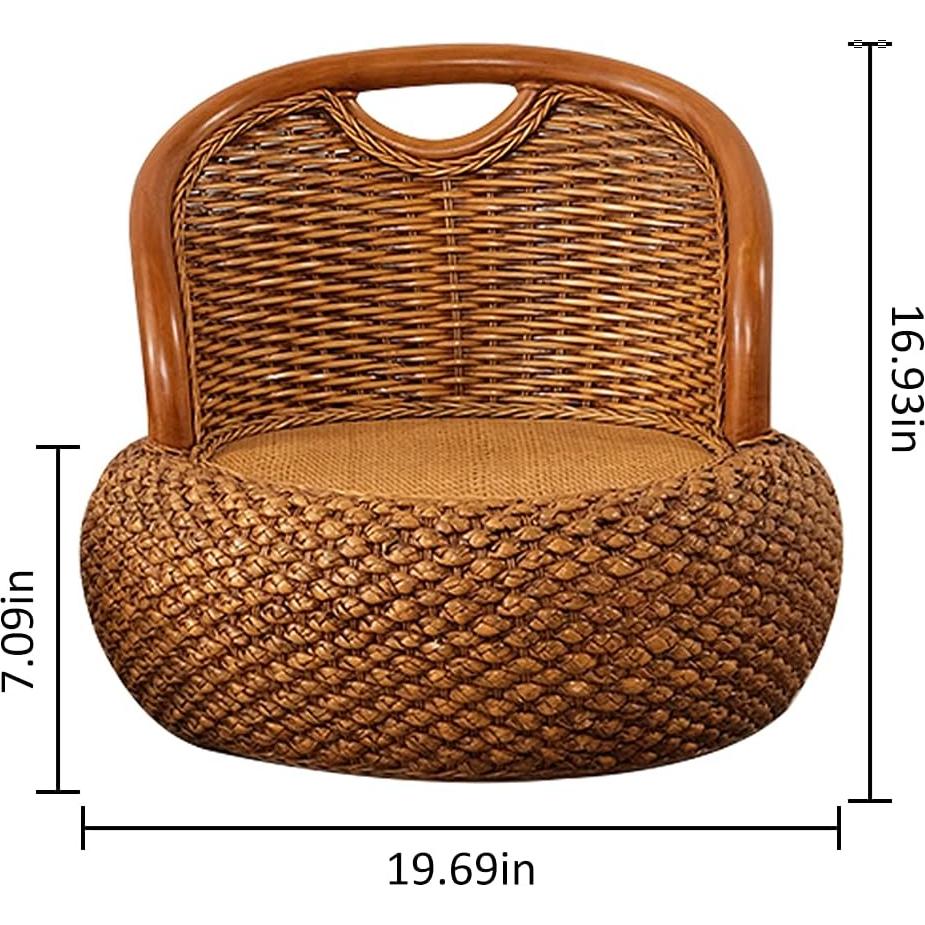 Silla de suelo ergonómica de ratán Kelendle - Marrón oscuro