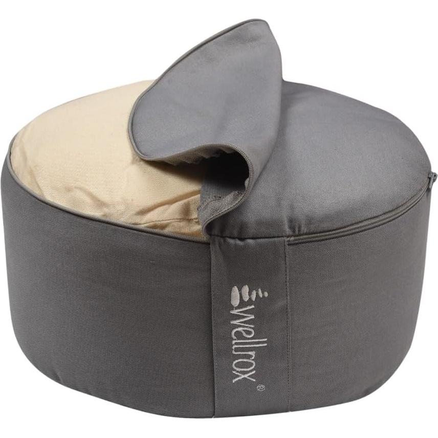 Cojín de Meditación Wellrox MOD ZAFU Algodón Gris 30cm