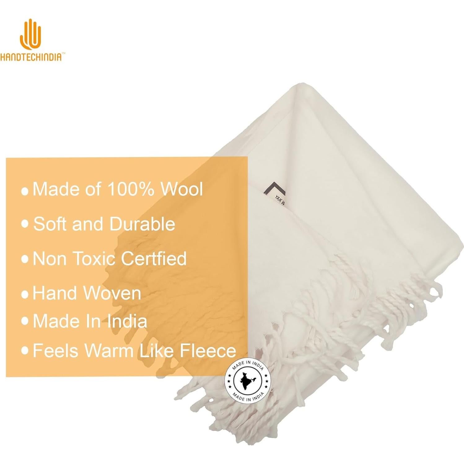 Chal de Meditación Tibetano Wonderlist de Lana Pura 63.5x182.9cm