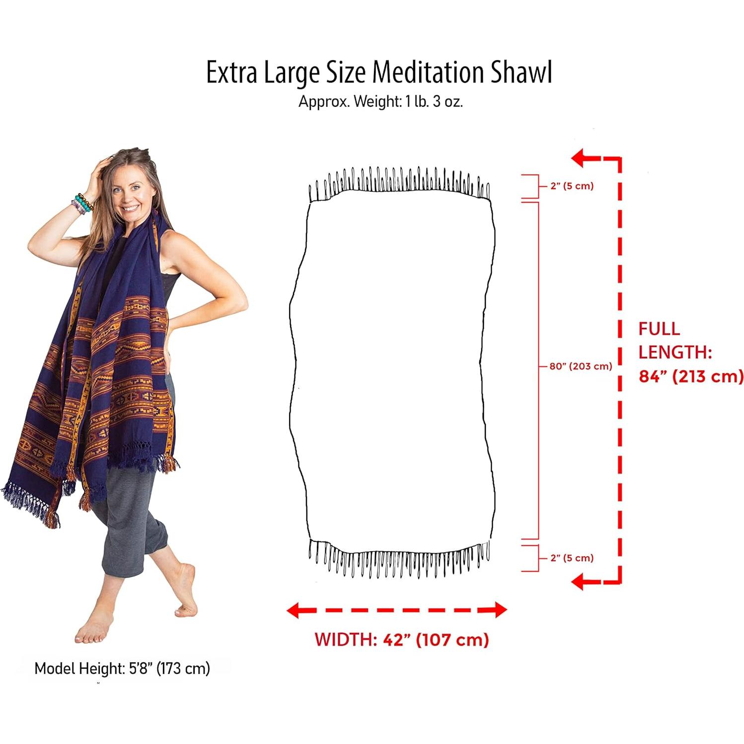 Chal de Meditación Unisex Om Shanti Crafts 213x102 cm