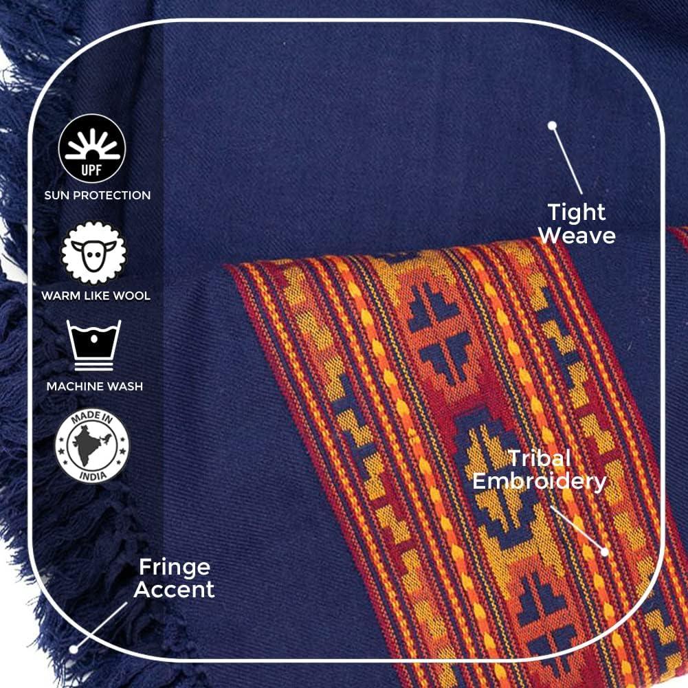 Chal de Meditación Unisex Om Shanti Crafts 213x102 cm