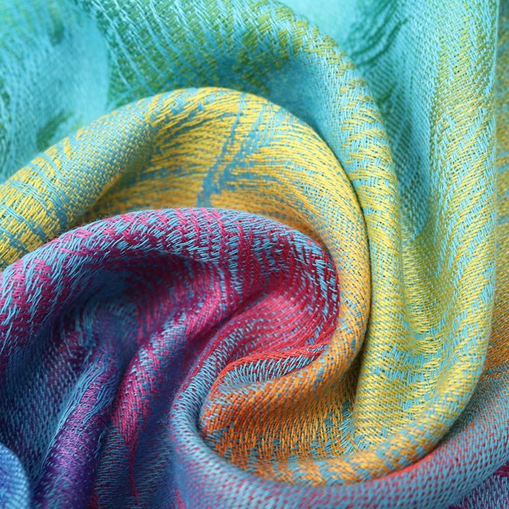 Chal de Pashmina Jacquard con Flores Coloridas para Mujeres 190.5x69.85 cm