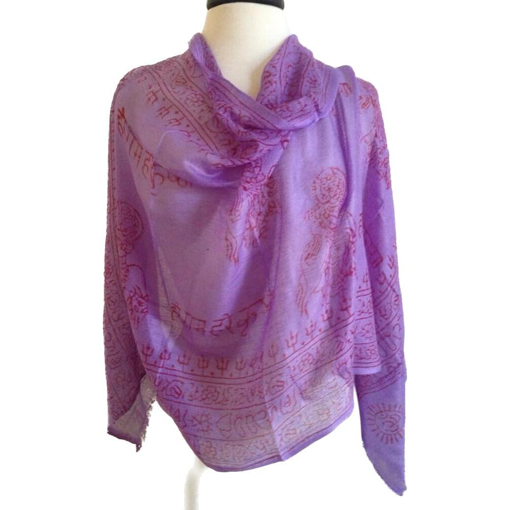 Bufanda de Oración de Algodón Karma Handicrafts OM 137x56cm