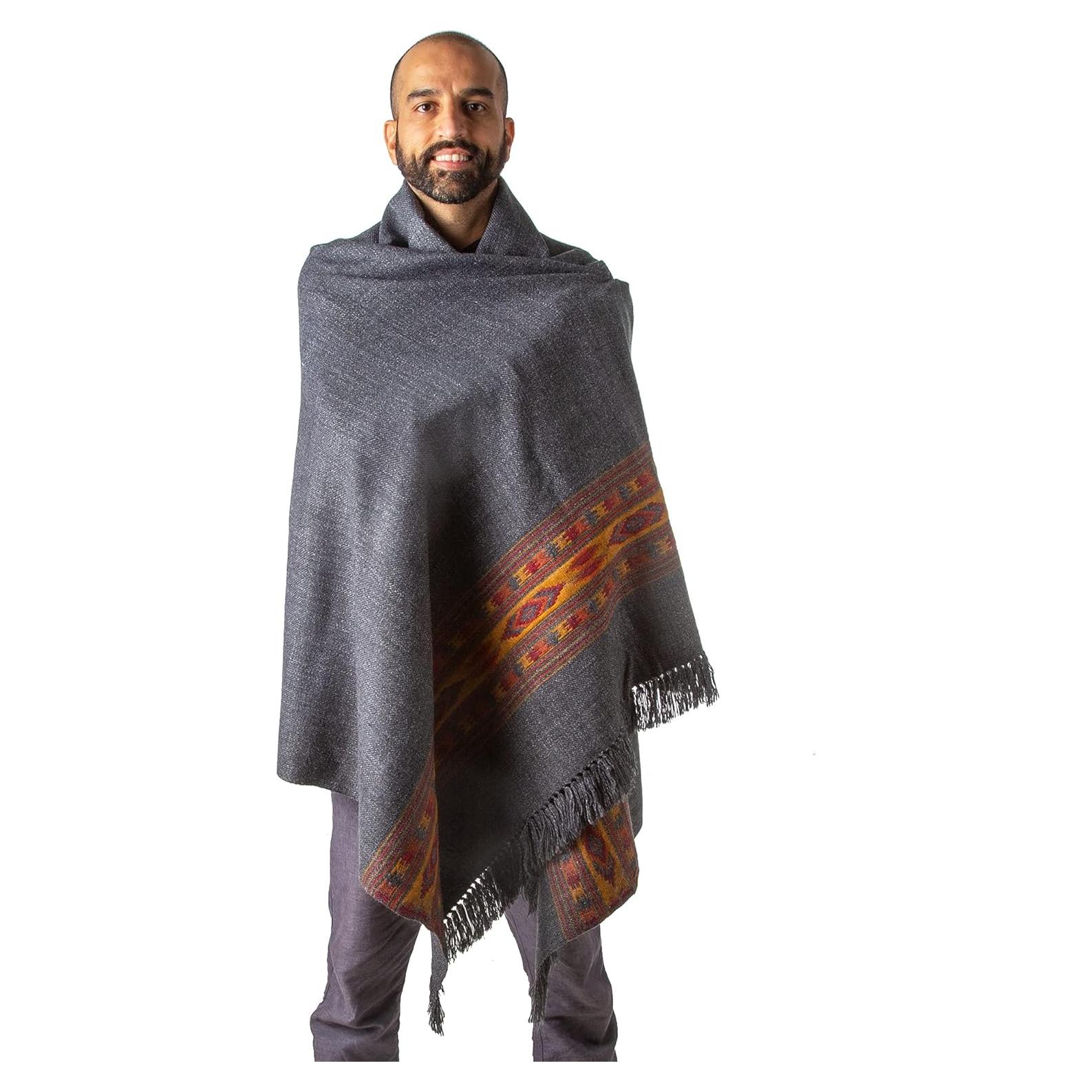 Chal de Meditación Om Shanti Crafts - Lana Vegana 2.13x1.07m