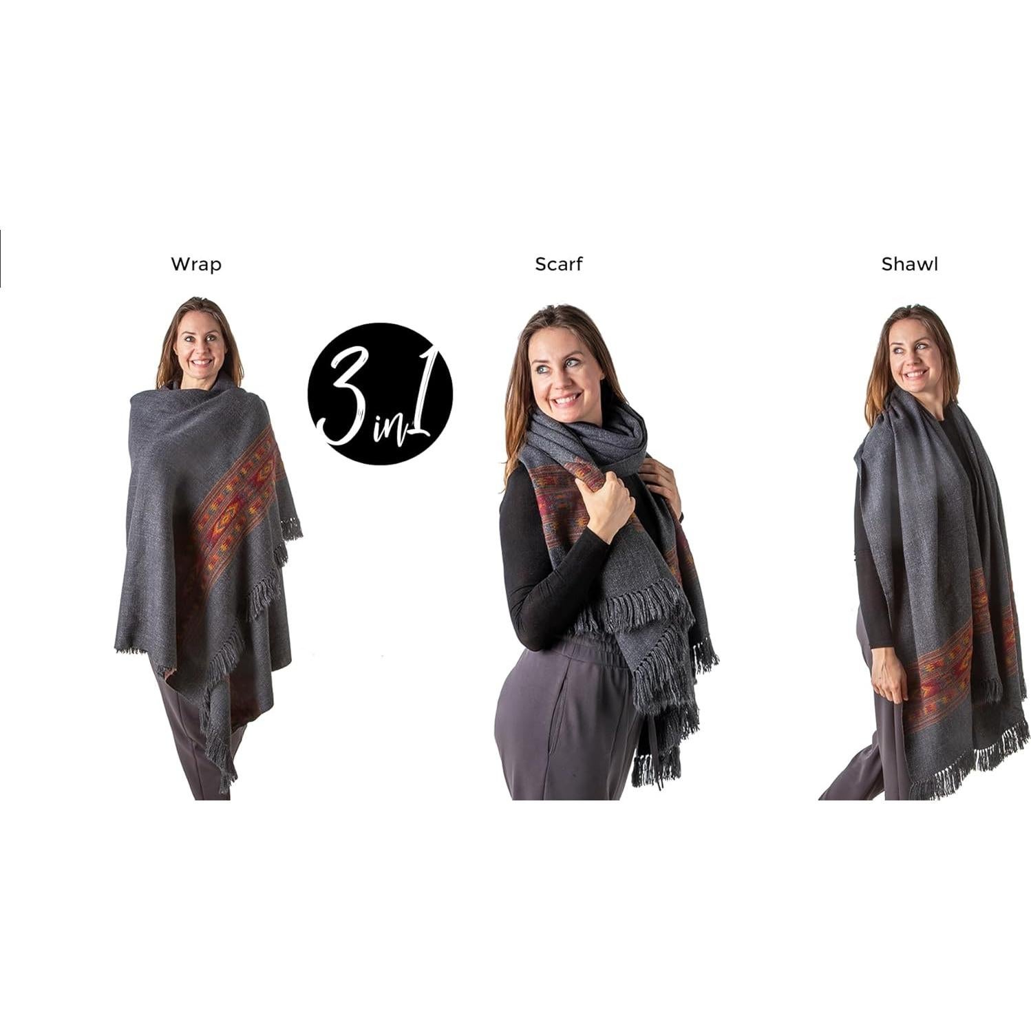 Chal de Meditación Om Shanti Crafts - Lana Vegana 2.13x1.07m