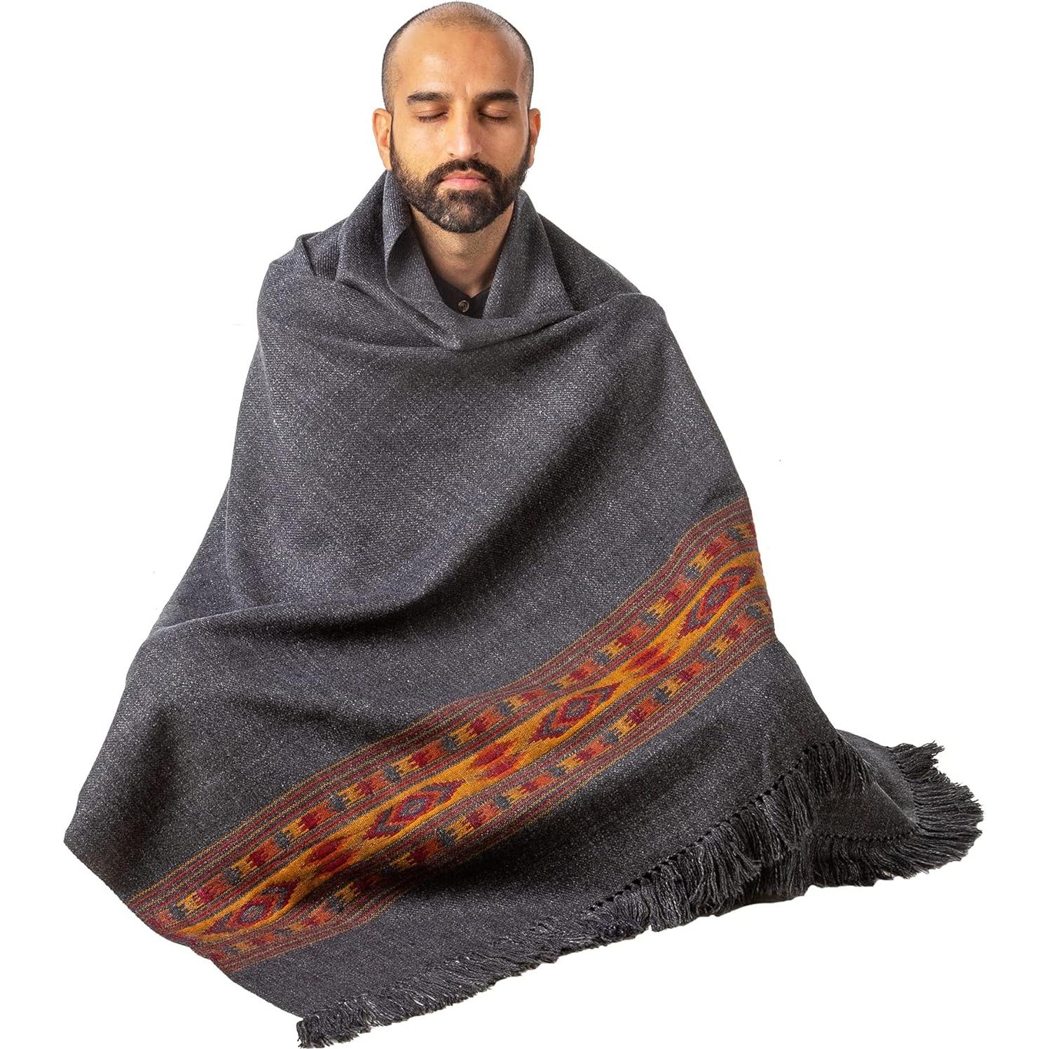 Chal de Meditación Om Shanti Crafts - Lana Vegana 2.13x1.07m