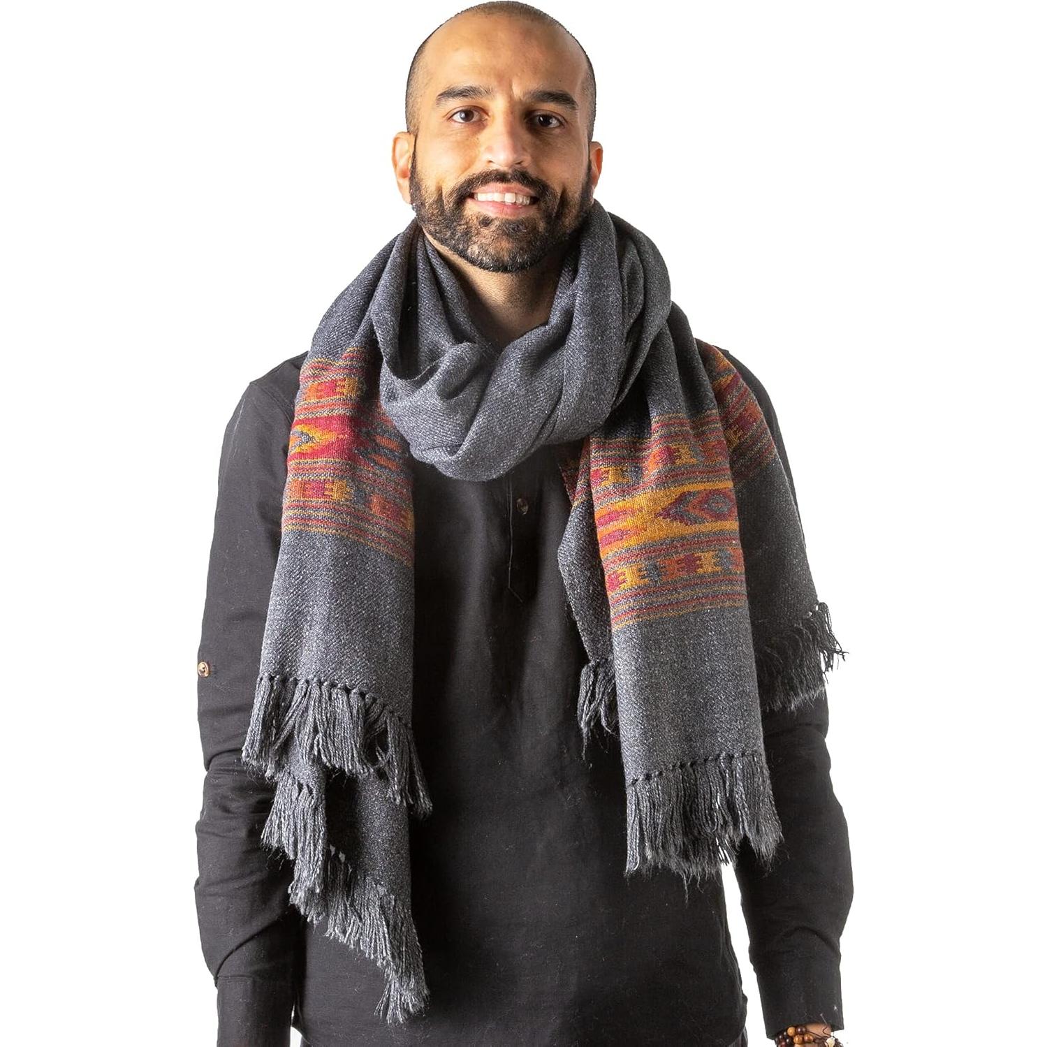 Chal de Meditación Om Shanti Crafts - Lana Vegana 2.13x1.07m