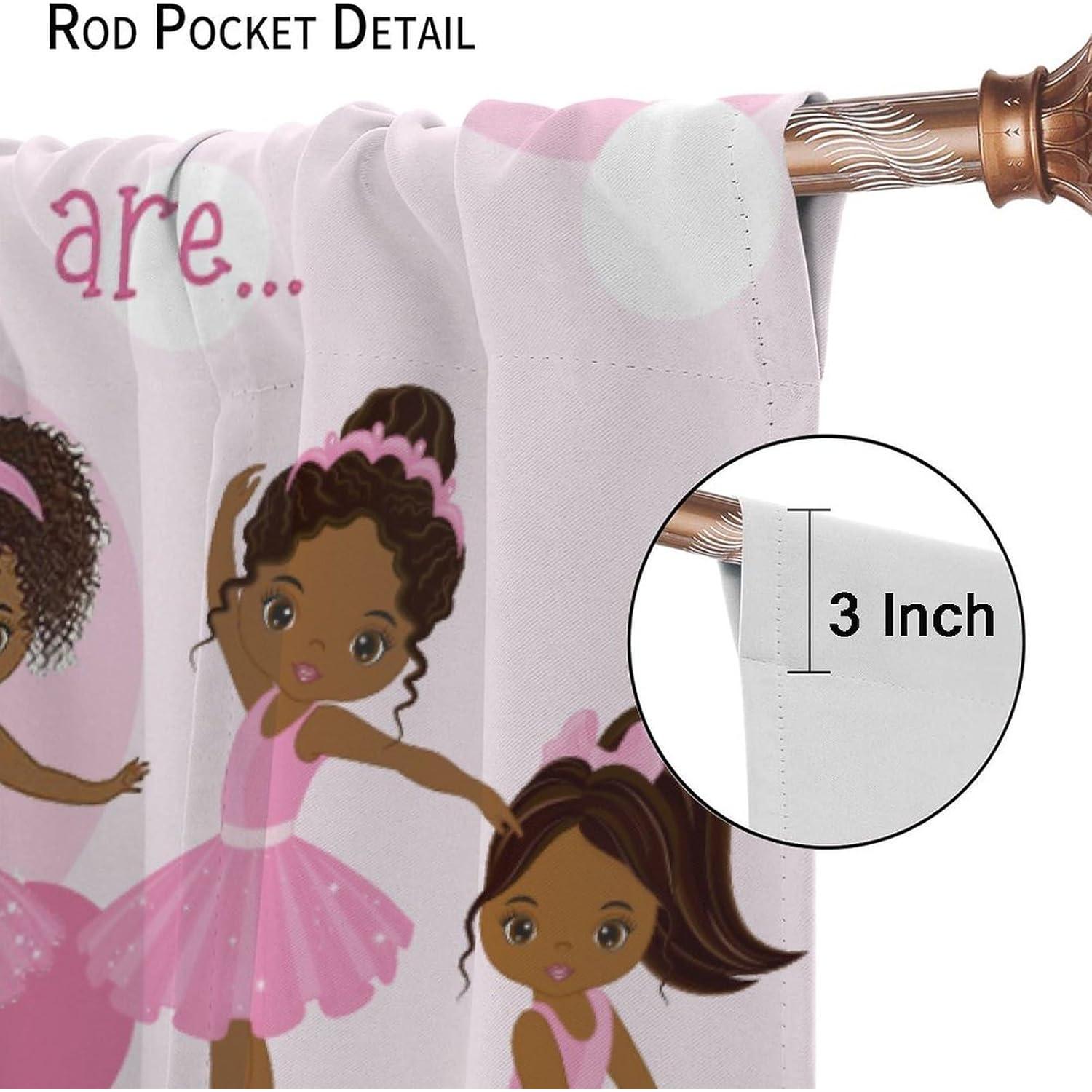 Cortinas para Niñas SXXLDNG 2 Paneles 21x63 cm Rosa