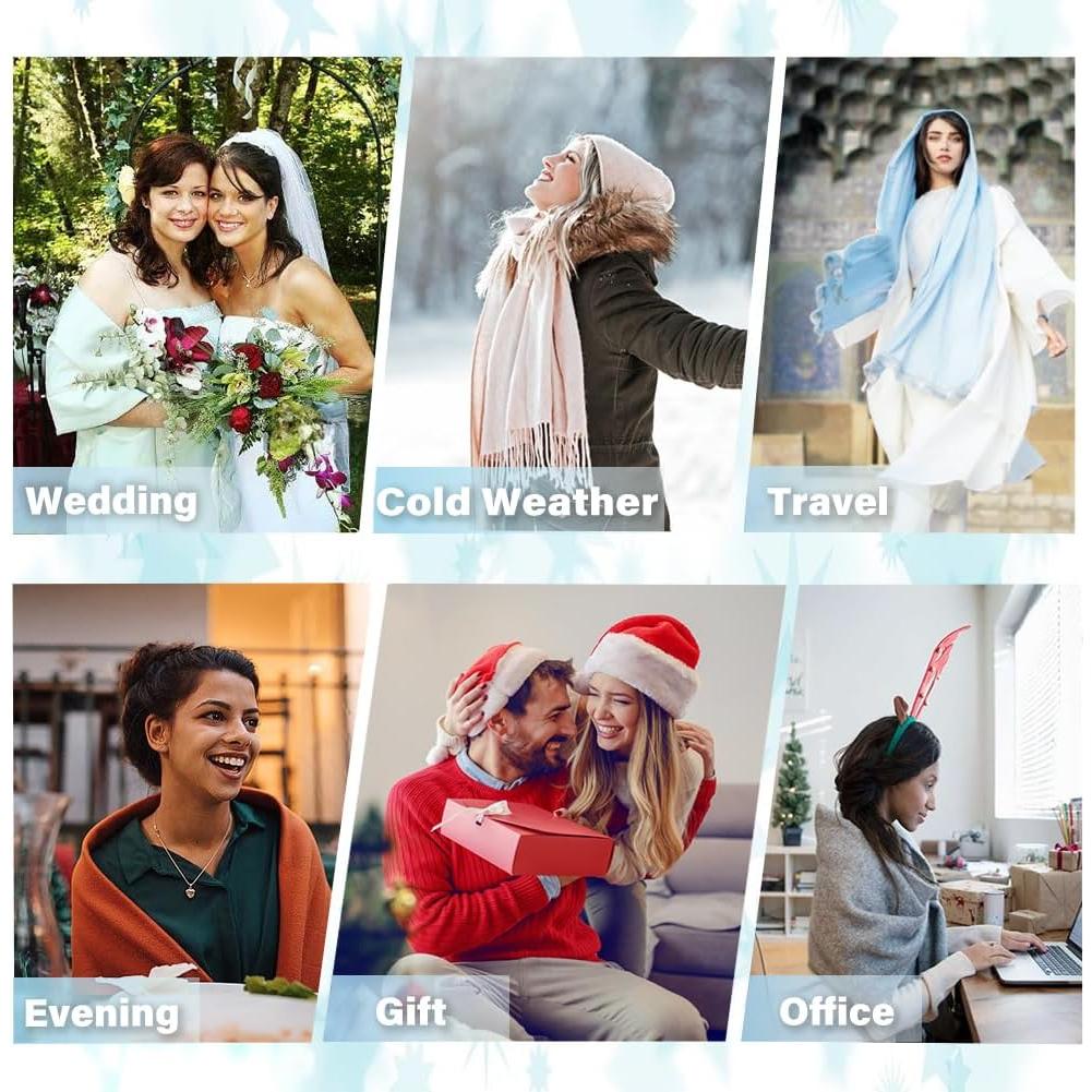 Bufanda Pashmina TwoYek para Mujeres 200x71 cm Color Camel