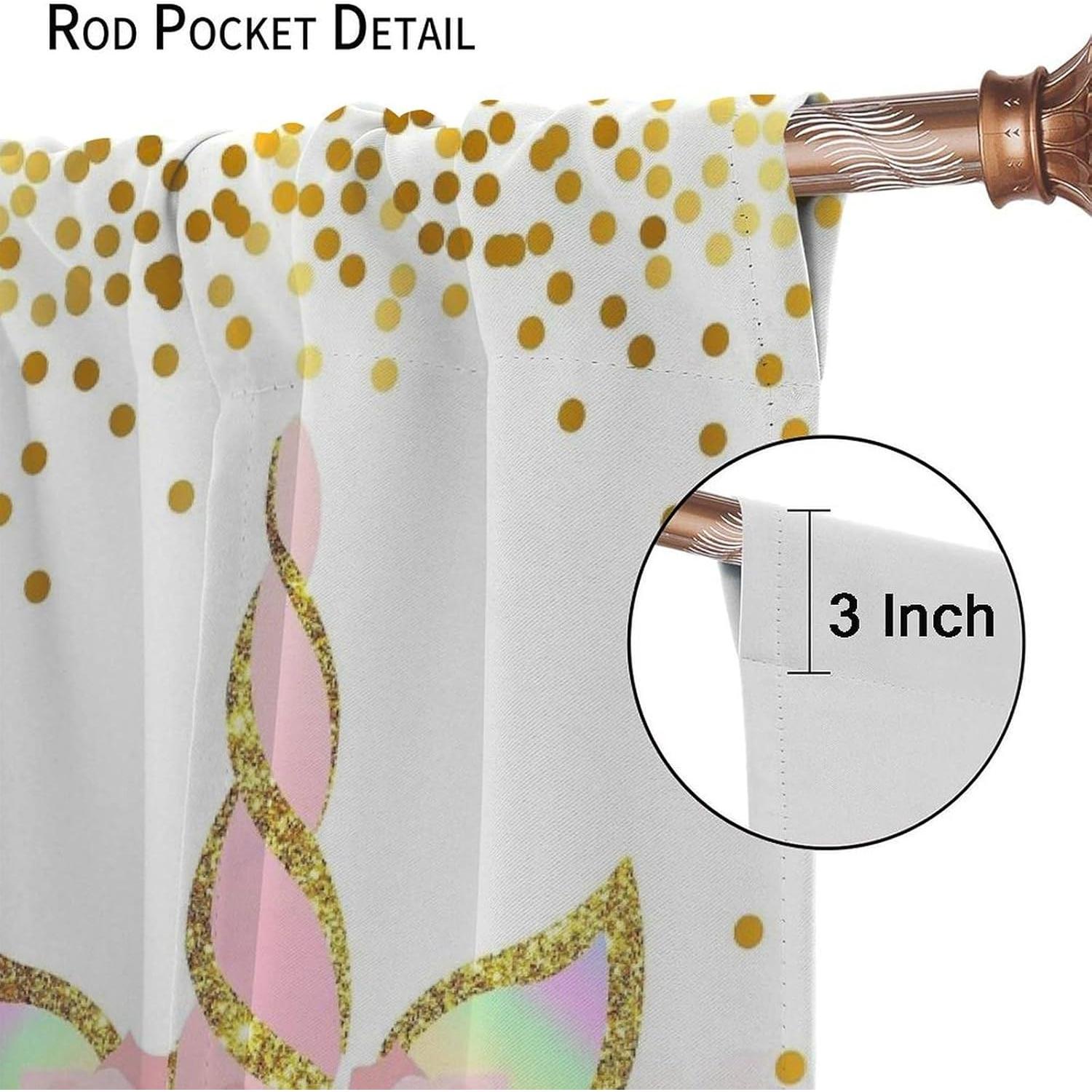 Cortinas de Unicornio SXXLDNG 2 Paneles 21x113 cm Decorativas