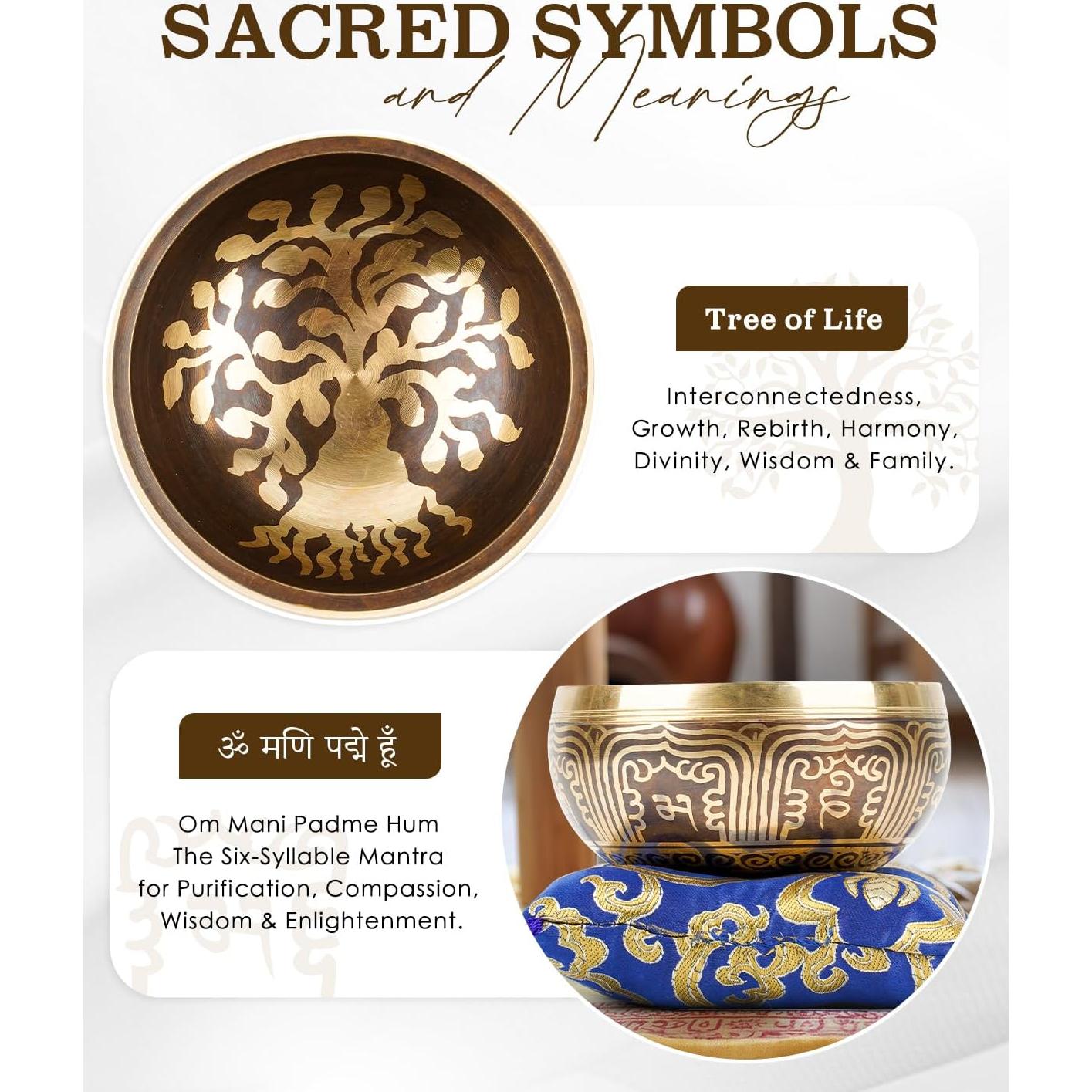 Cuenco Cantor Tibetano Hihealer 11.43 cm Azul - Hecho a Mano