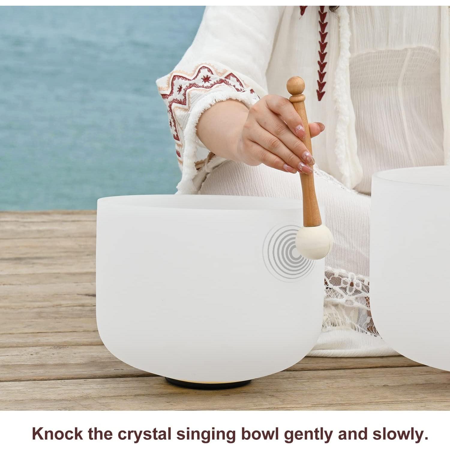 Juego de 3 Cuencos de Cuarzo CVNC 6" A, 8" F, 10" C con Bolsa