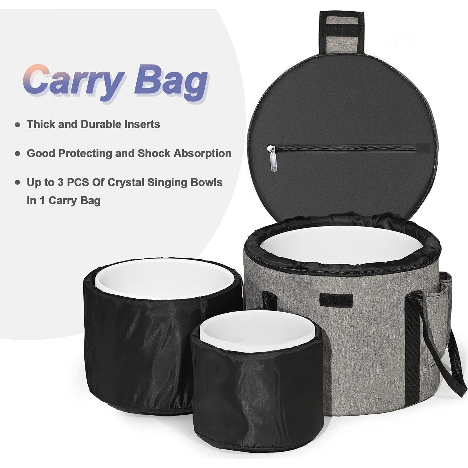 Juego de 3 Cuencos de Cuarzo CVNC 6" A, 8" F, 10" C con Bolsa