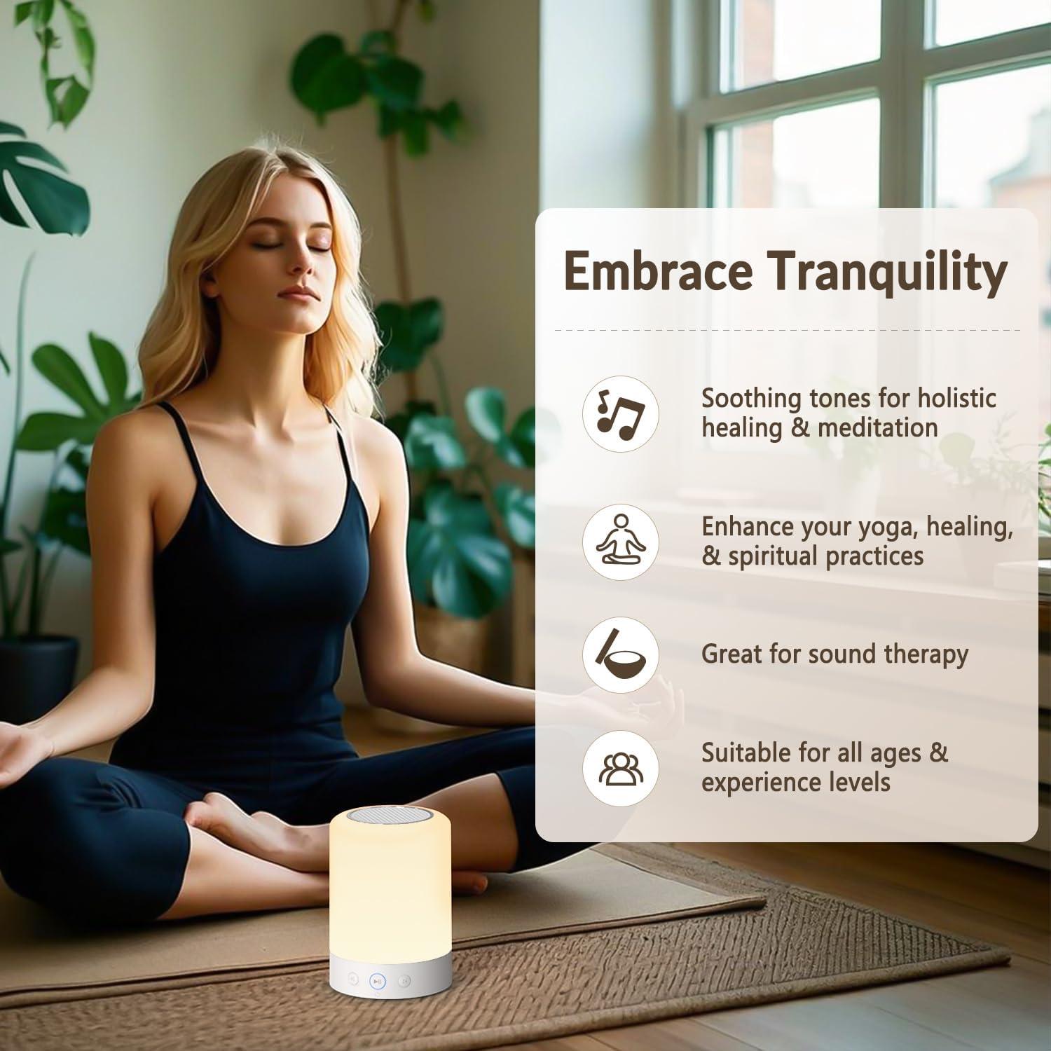 Máquina de Cuencos Cantores Tibetanos Quietbliss - 9 Sonidos, Luz Nocturna